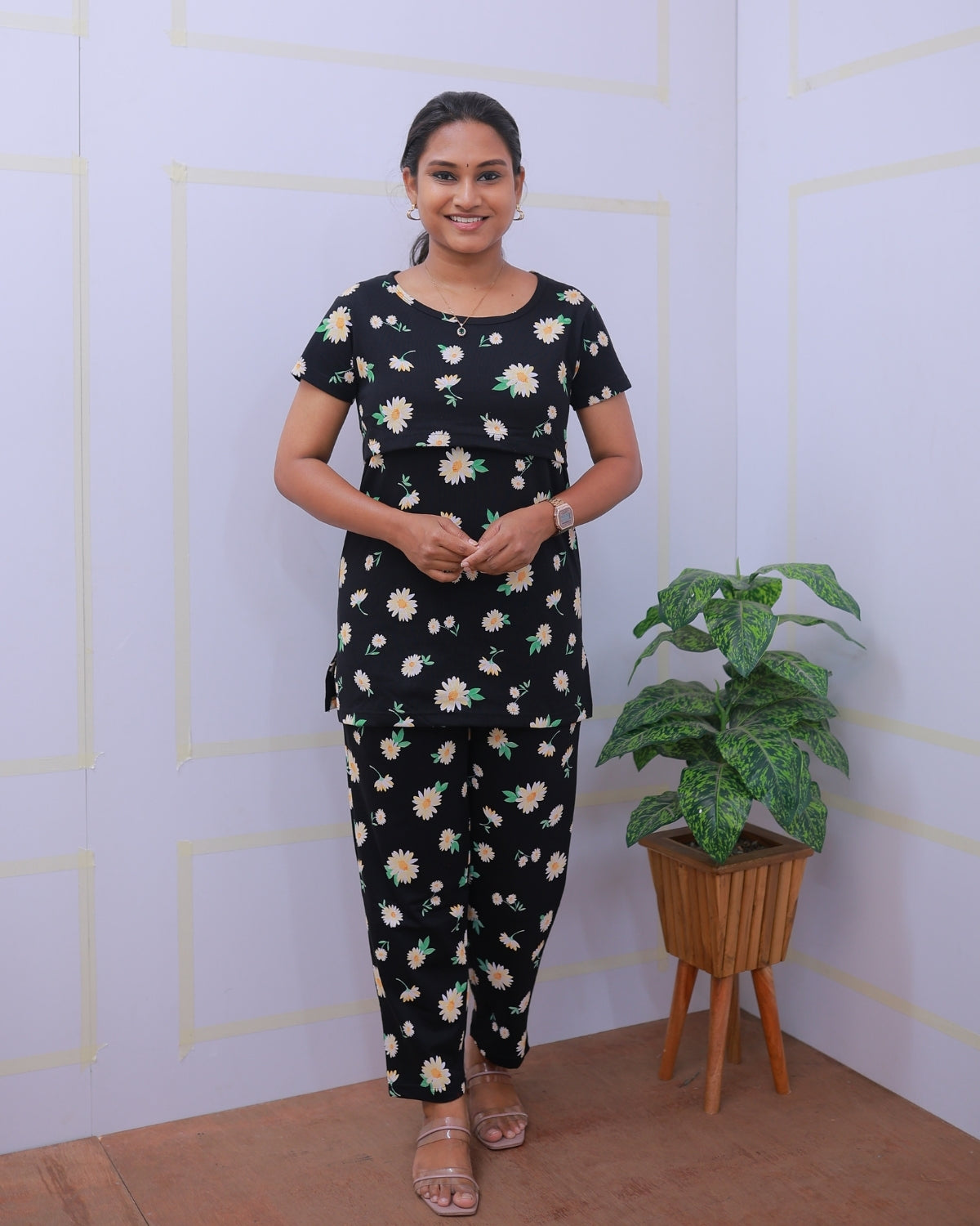 Floral | Zipless Feeding Pant Set