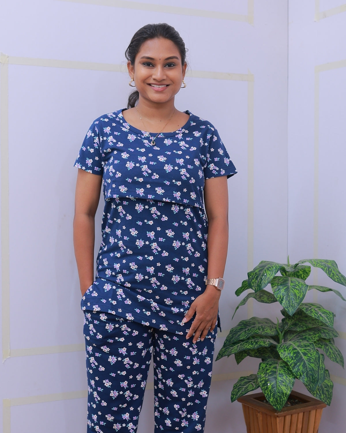 Maalini | Zipless Feeding Pant Set