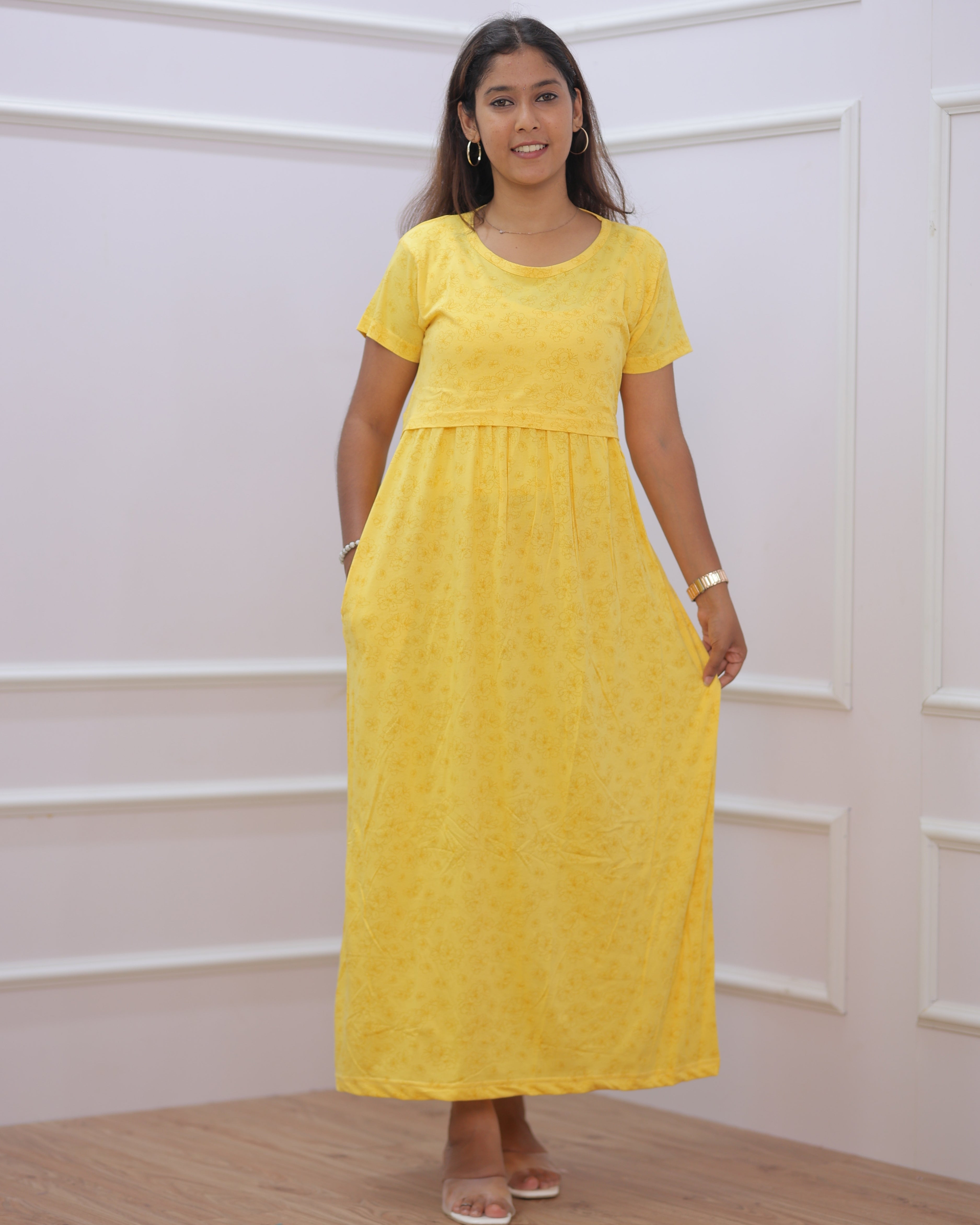 Reva | Zipless Maternity Dress - Normal Sleeves | Full Length