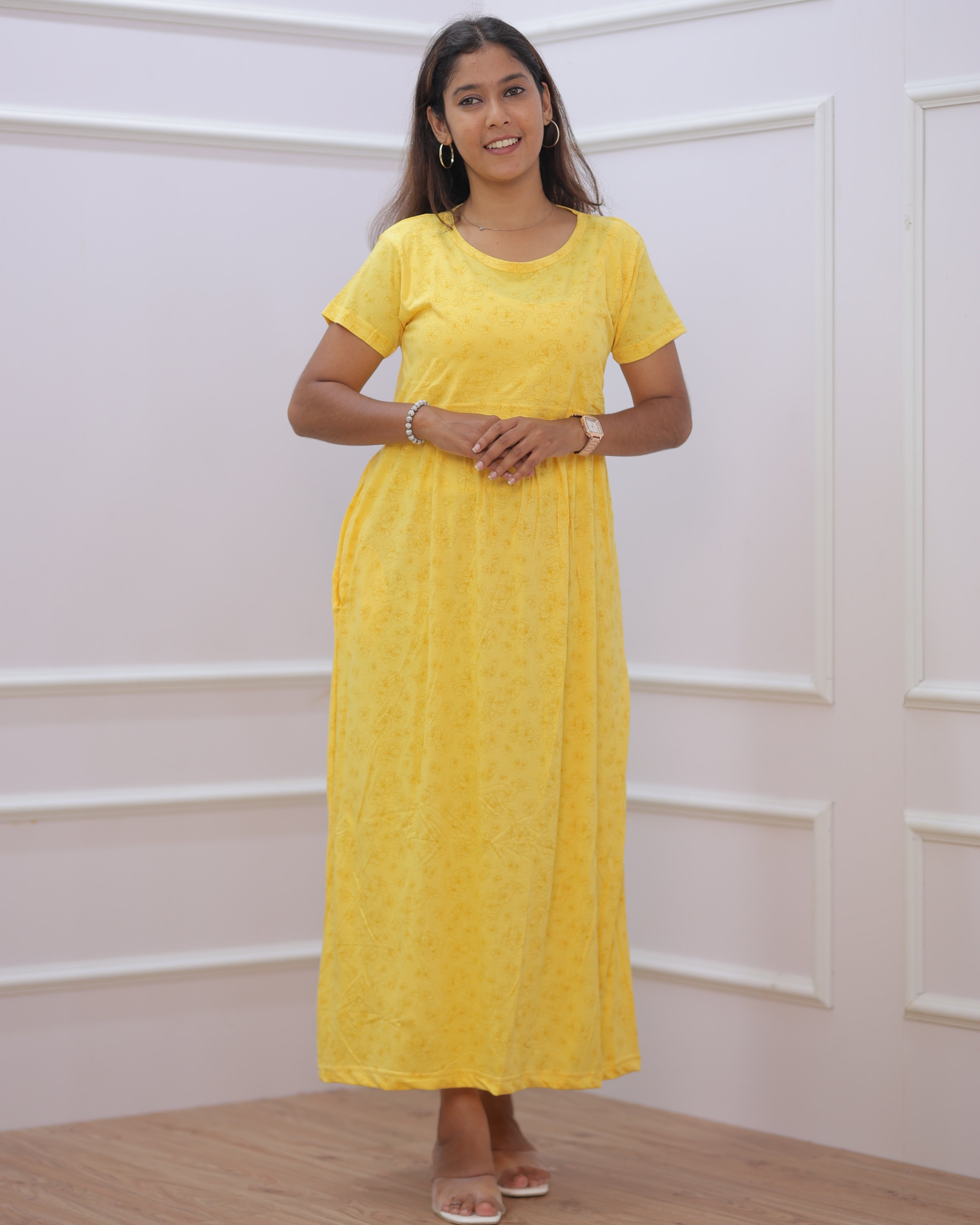 Reva | Zipless Maternity Dress - Normal Sleeves | Full Length