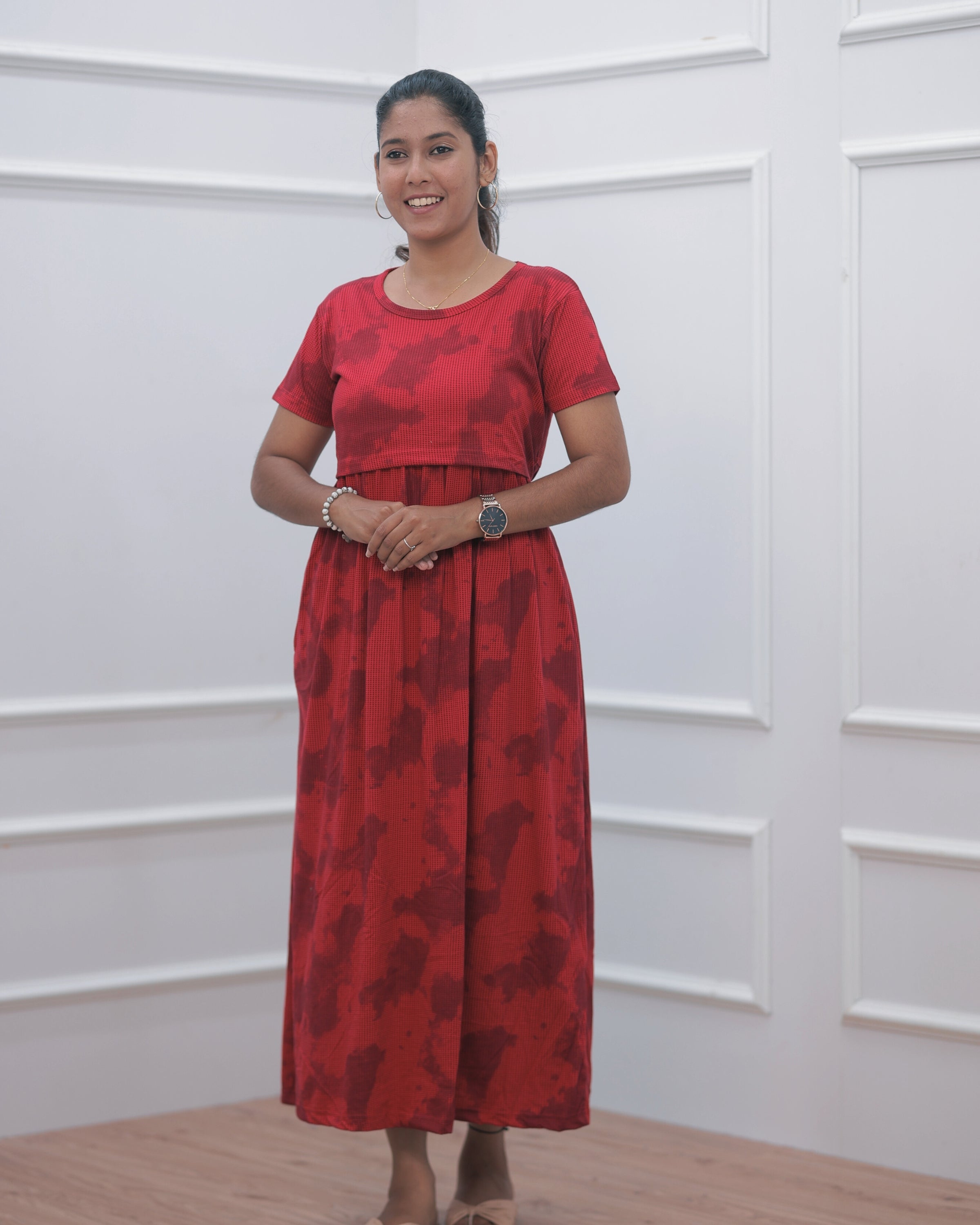 Pahal | Zipless Maternity Dress - Normal Sleeves | Full Length