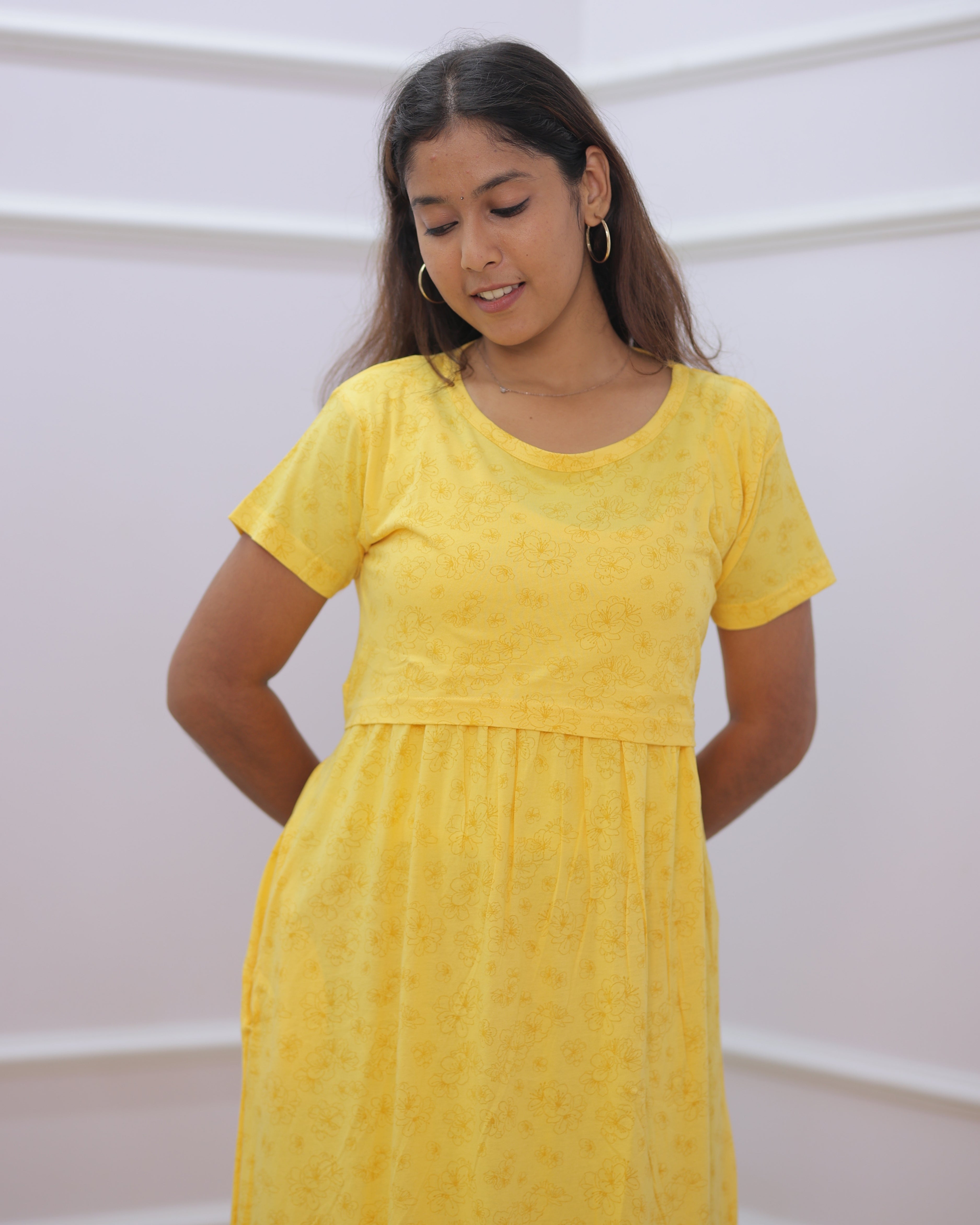 Reva | Zipless Maternity Dress - Normal Sleeves | Full Length