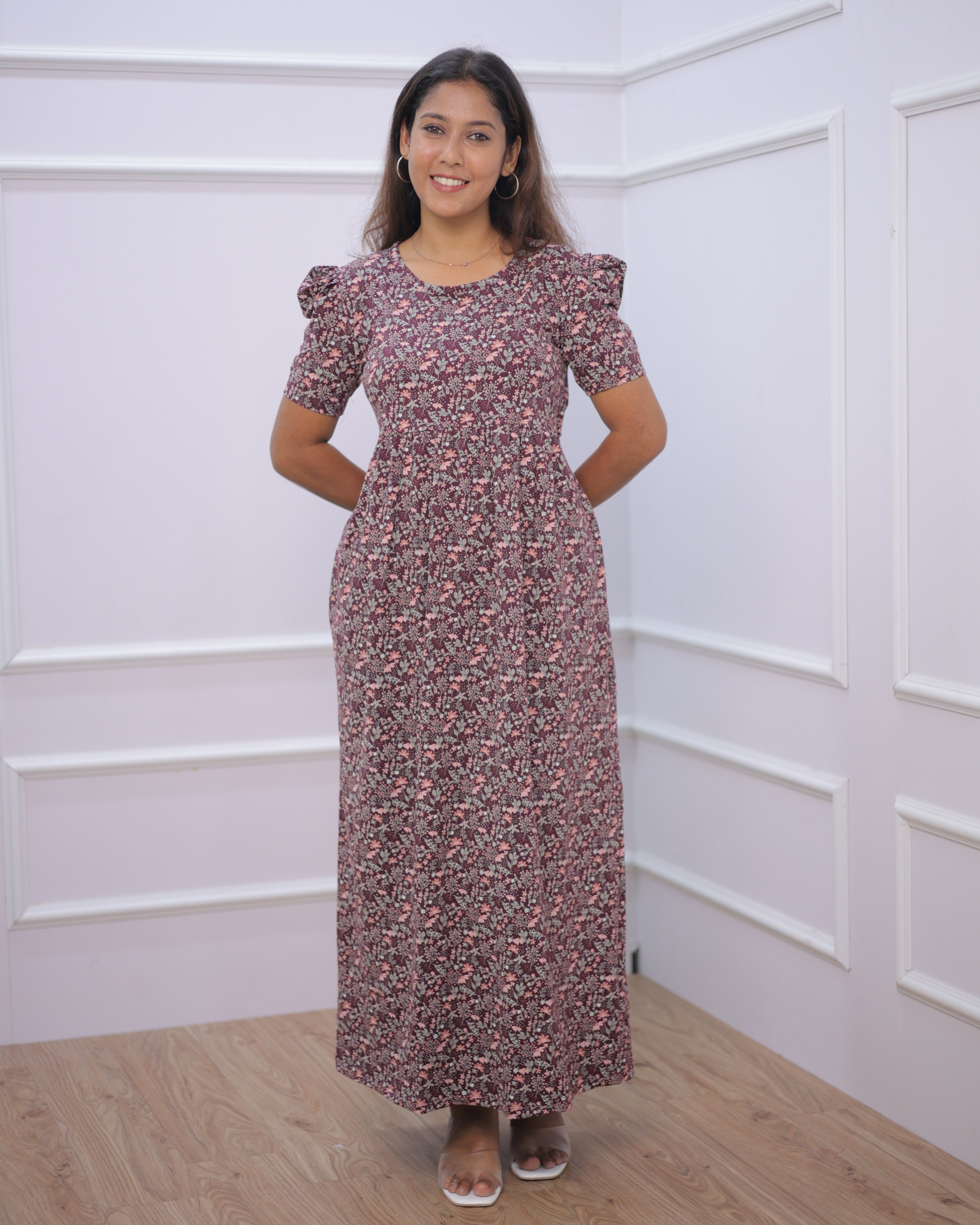 Godavari | Casual Non-Maternity Loungewear - Puff Sleeve | Full Length