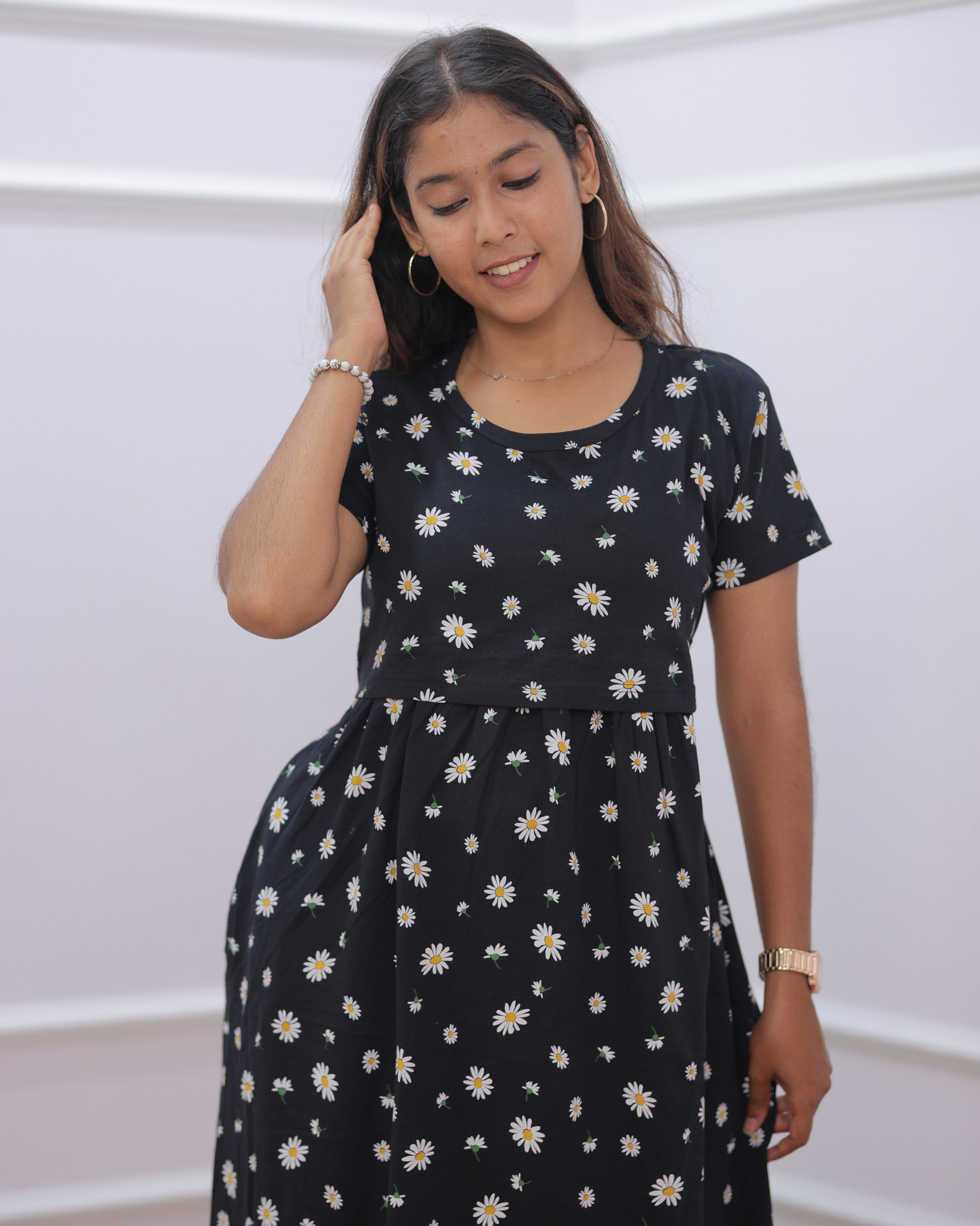Sanjoli | Zipless Maternity Dress - Normal Sleeves | Full Length