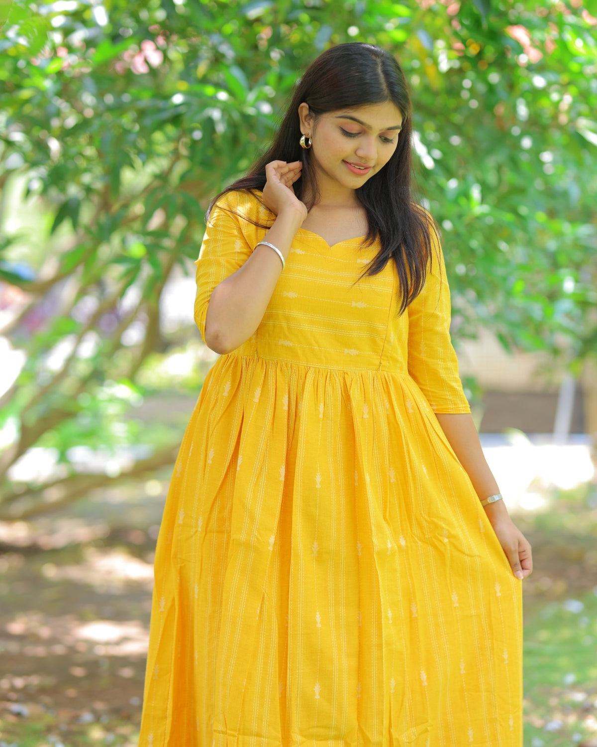 Manjal_arrow | Maternity Maxi with Lining