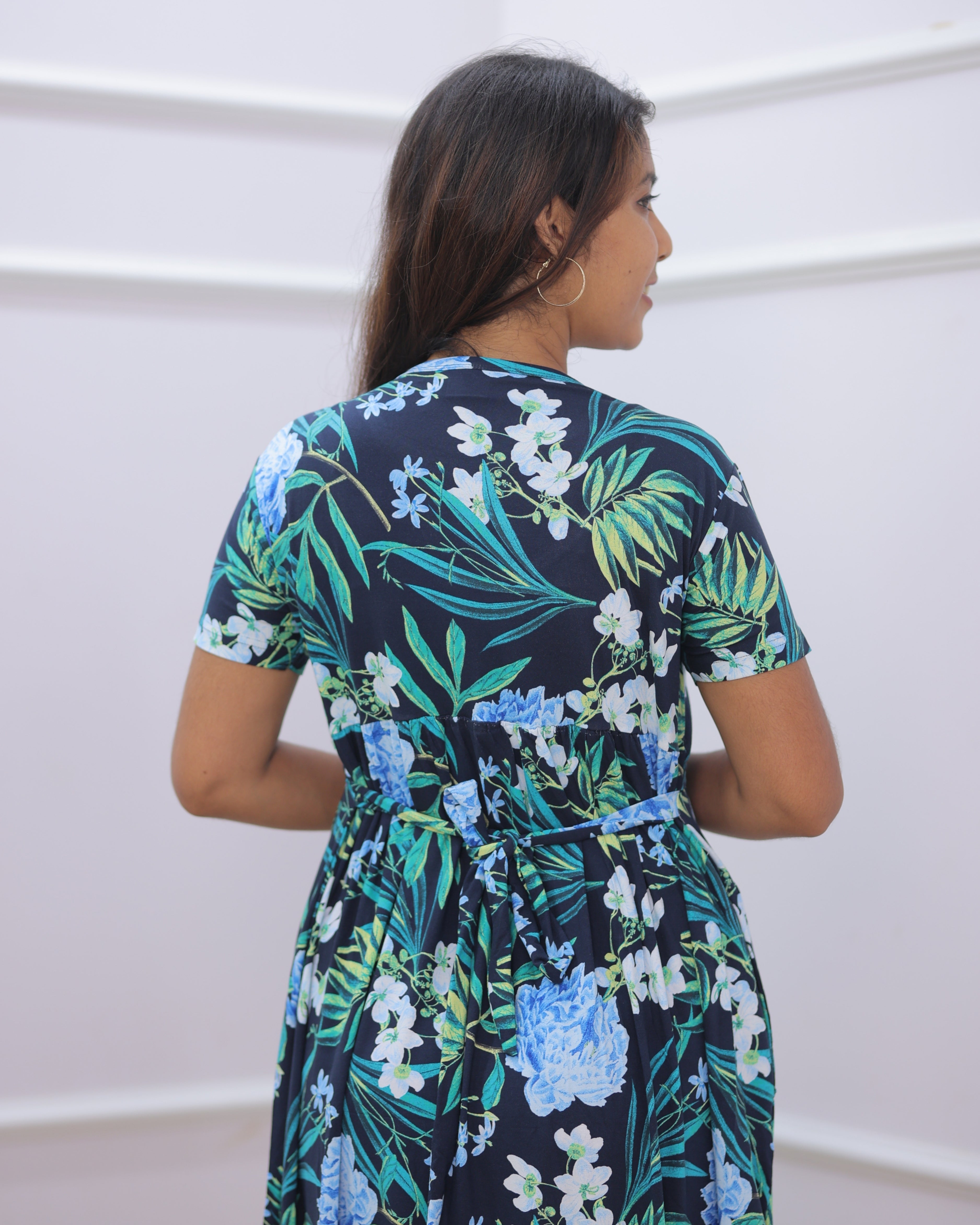 Yathra | Zipless Maternity Dress - Normal Sleeves | Full Length