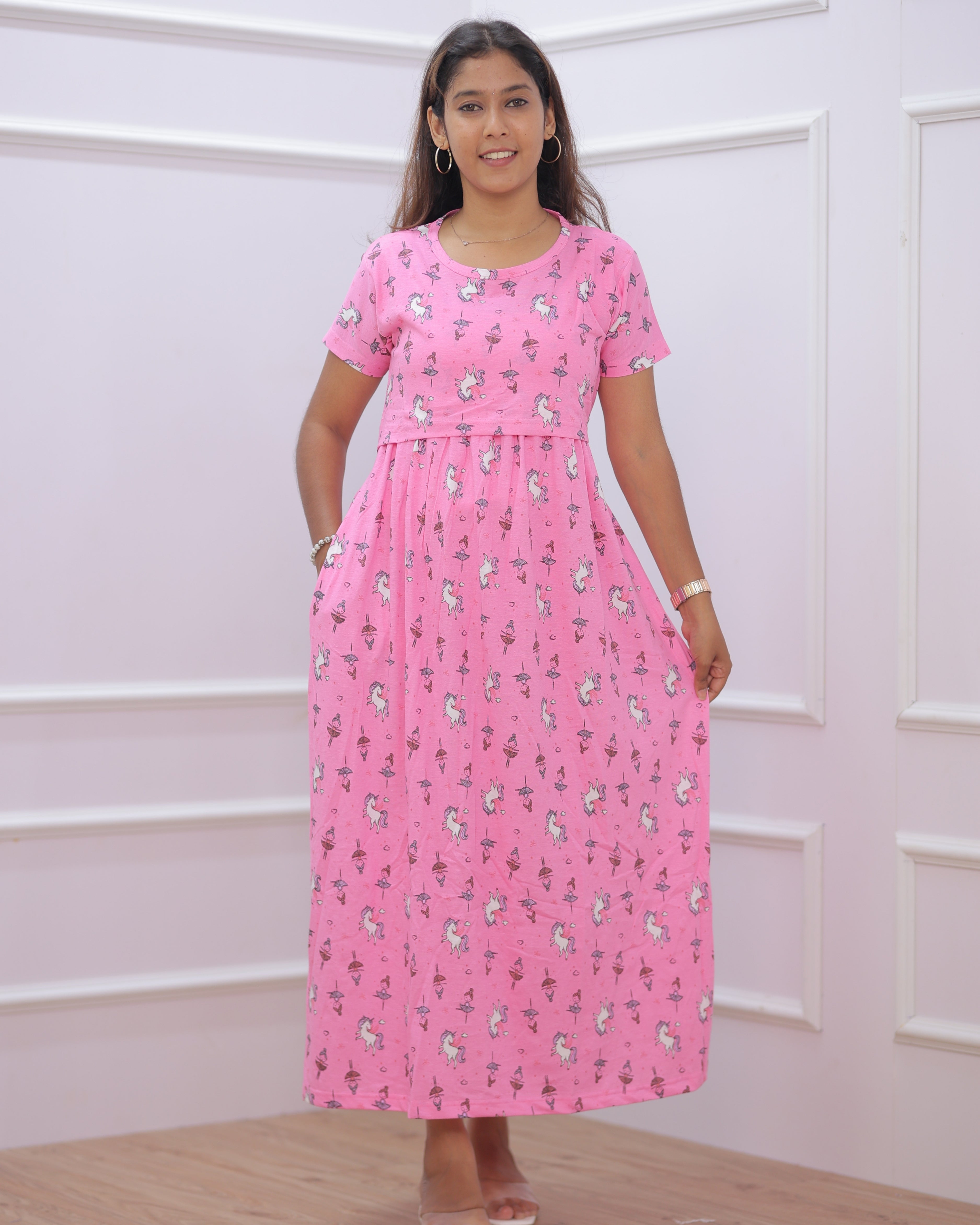 Unicorn | Zipless Maternity Dress - Normal Sleeves | Full Length