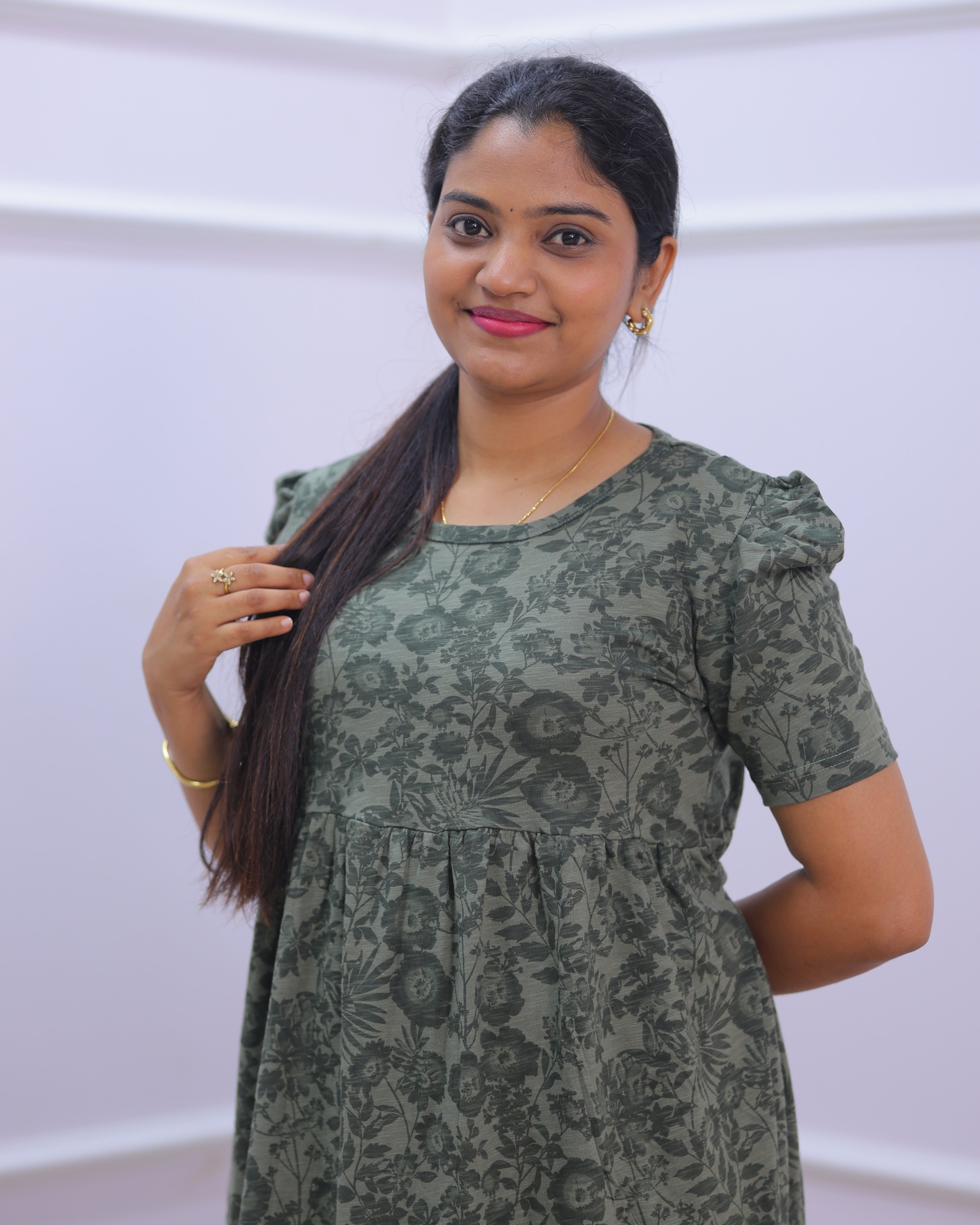 Venba | Casual Non-Maternity Loungewear - Puff Sleeve | Full Length