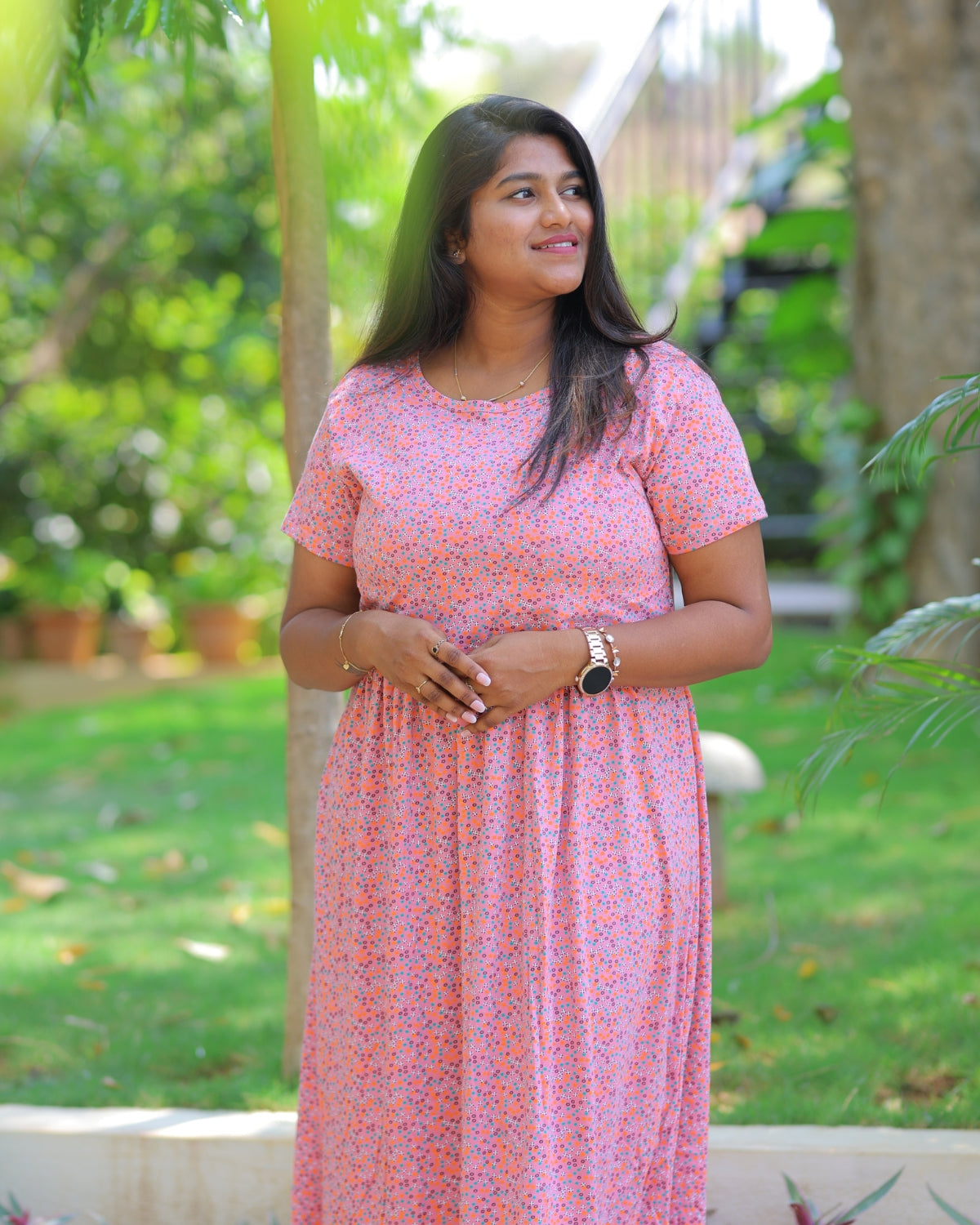 Julie | Zipless Maternity Dress - Normal Sleeves | Full Length Maxi