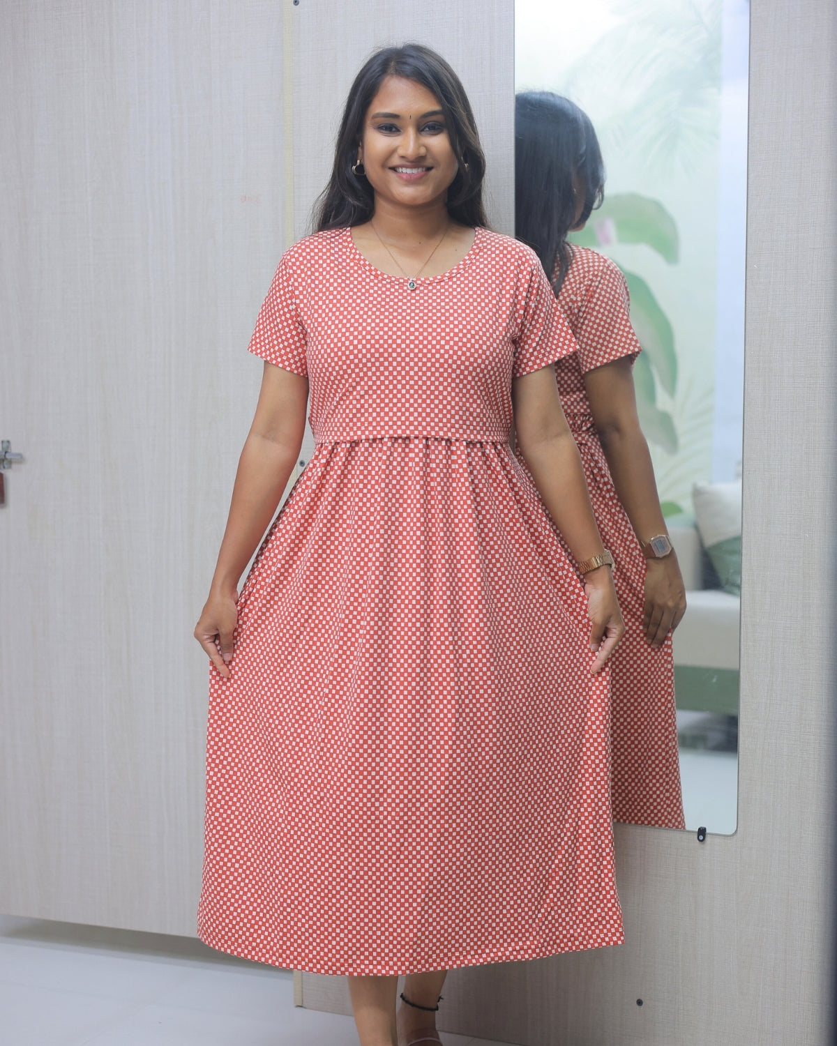 Lalita | Zipless Maternity Dress - Normal Sleeves | Calf Length