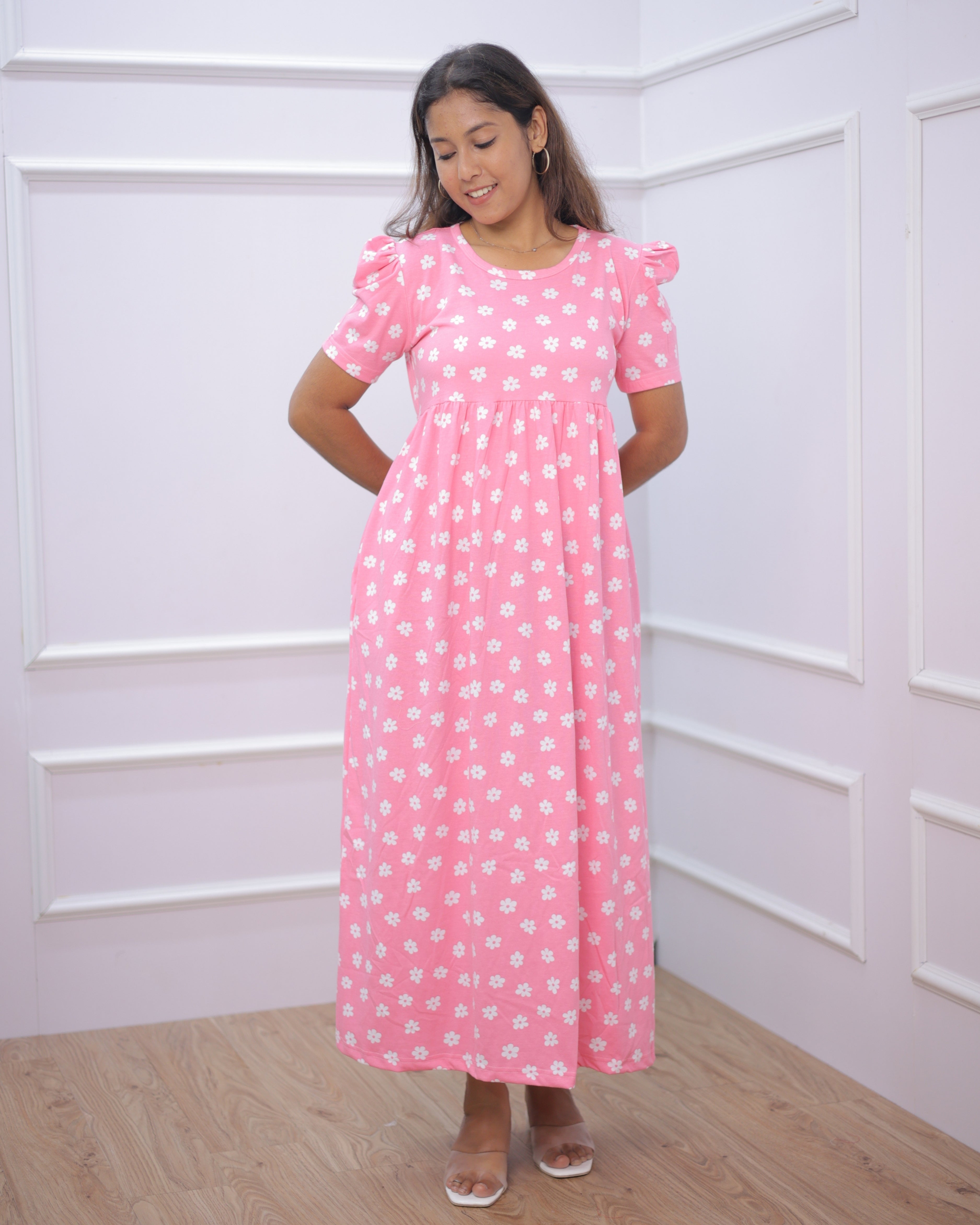 Ranchi | Casual Non-Maternity Loungewear - Puff Sleeve | Full Length