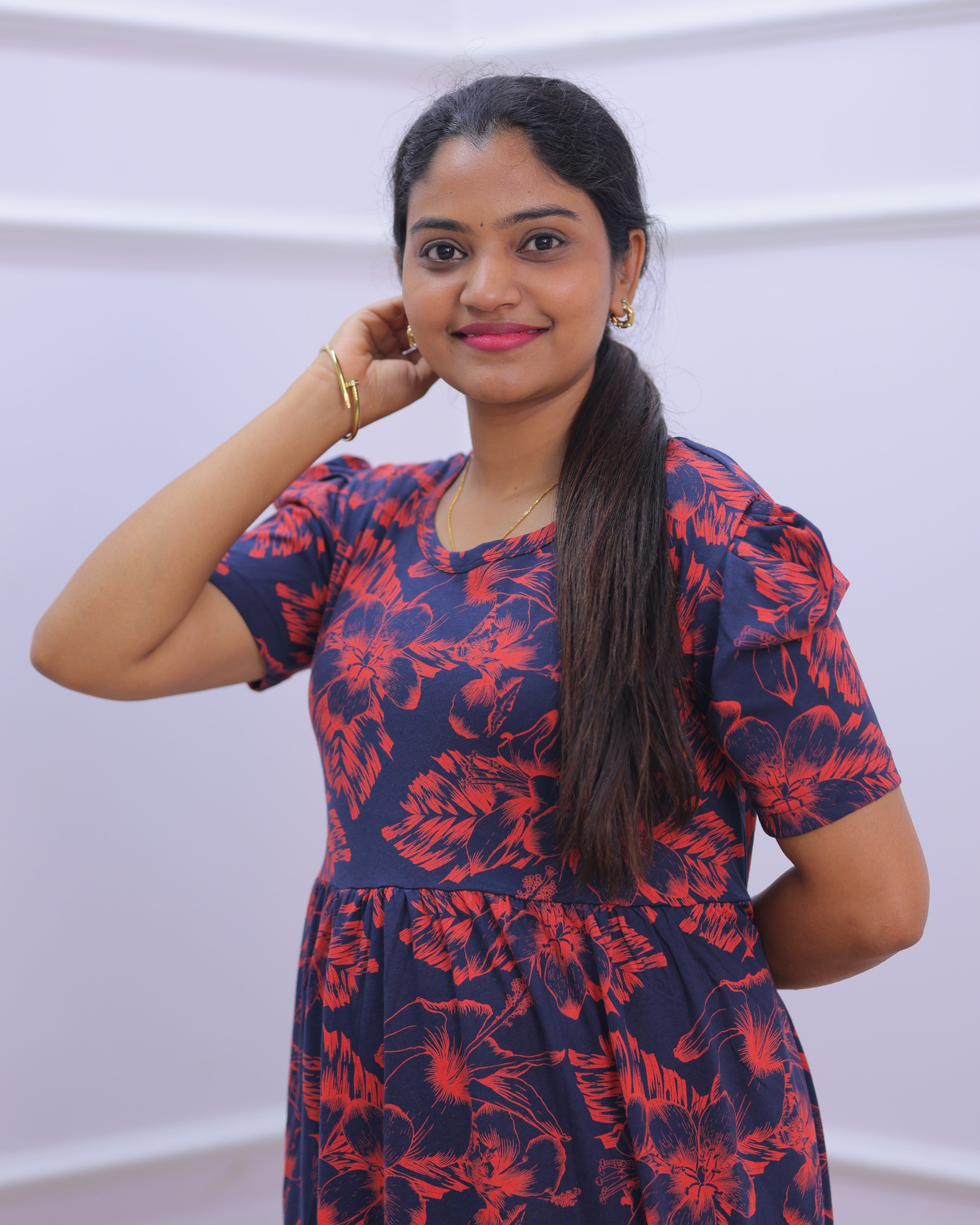 Theju | Casual Non-Maternity Loungewear - Puff Sleeve | Full Length