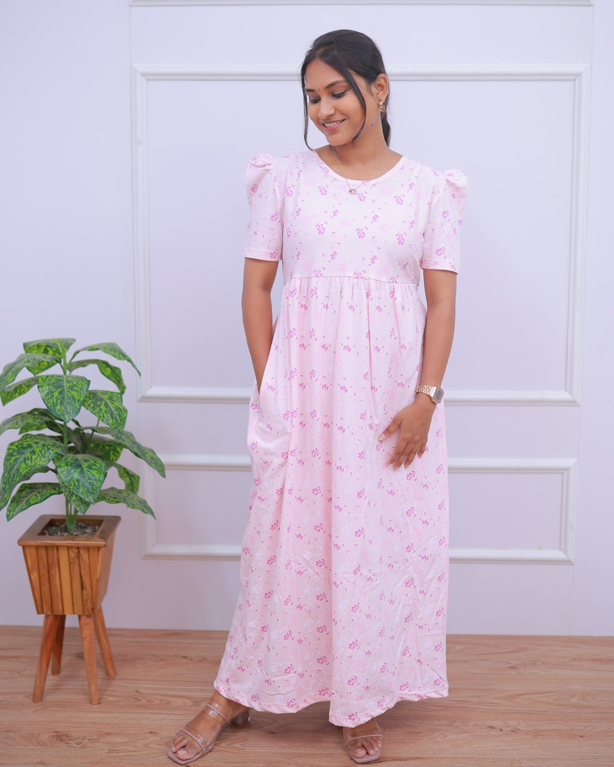 Lavanya | Casual Non-Maternity Loungewear - Puff Sleeve | Full Length