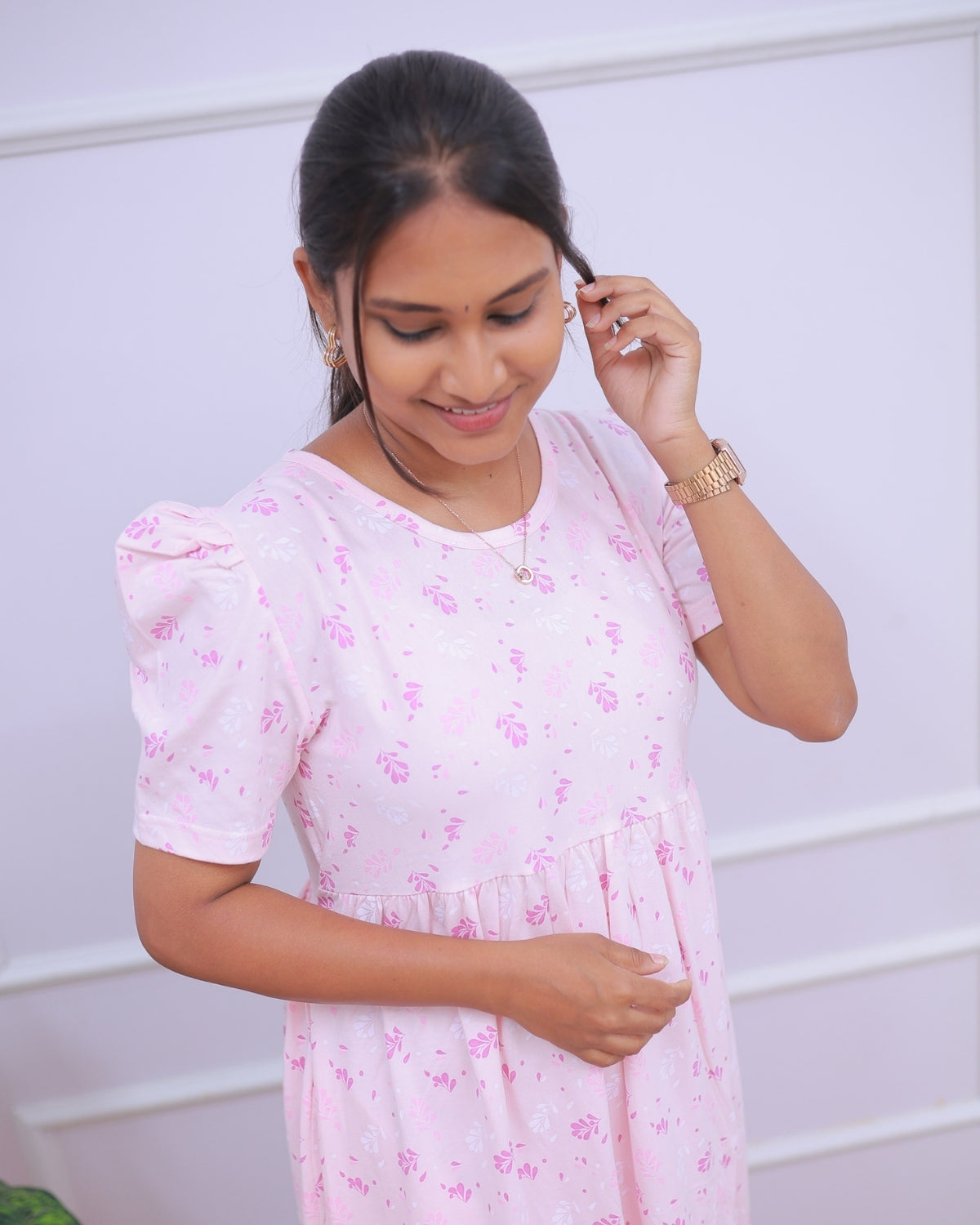 Lavanya | Casual Non-Maternity Loungewear - Puff Sleeve | Full Length
