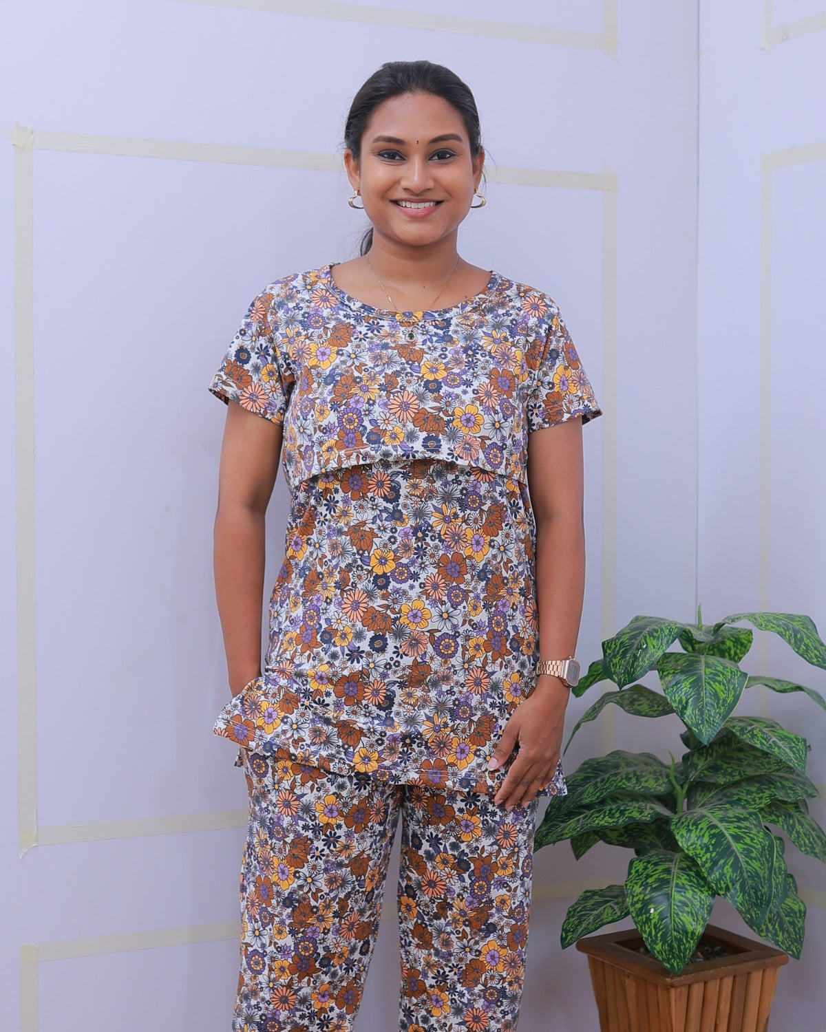 Uthara | Zipless Feeding Pant Set