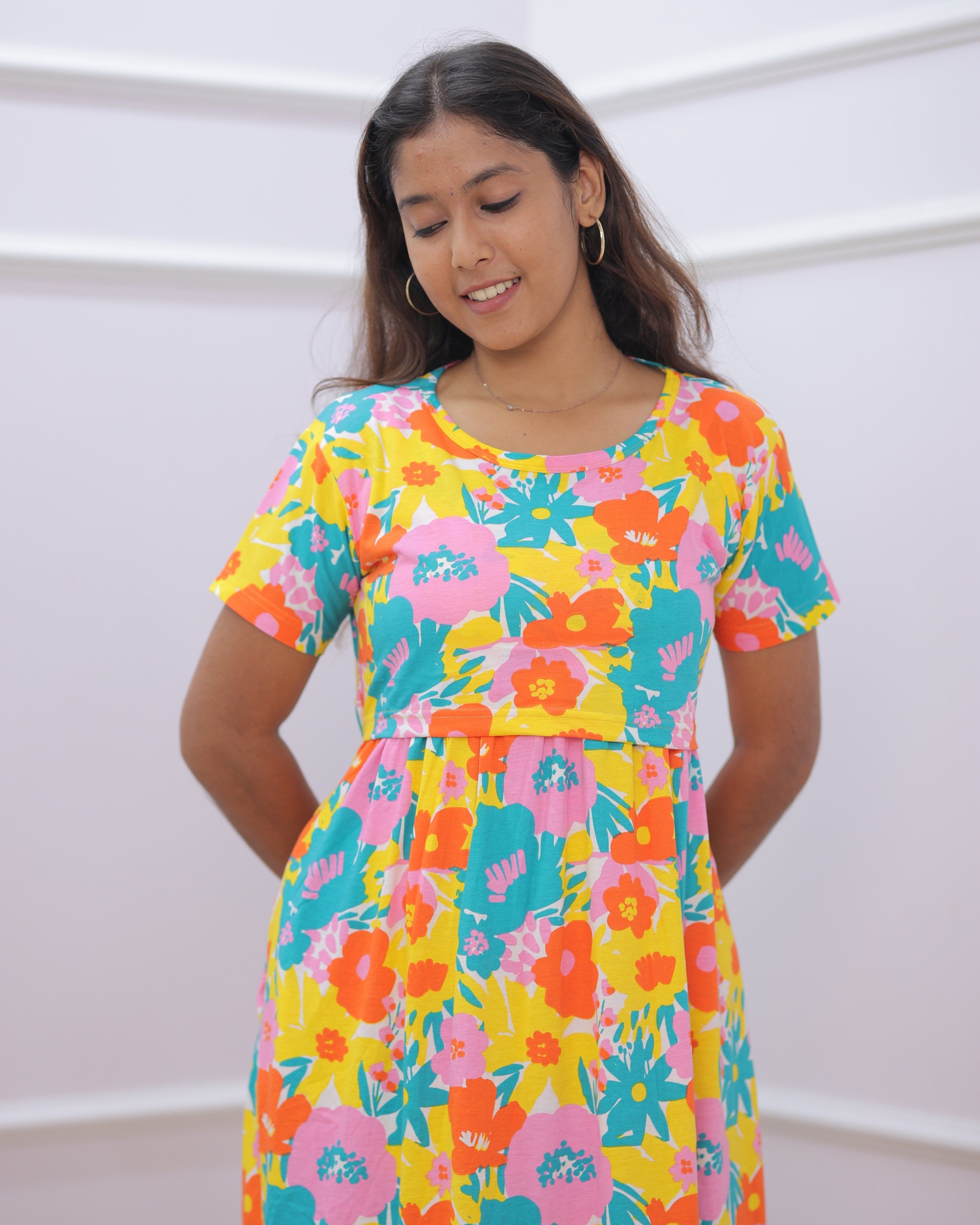 Jagyi | Zipless Maternity Dress - Normal Sleeves | Full Length
