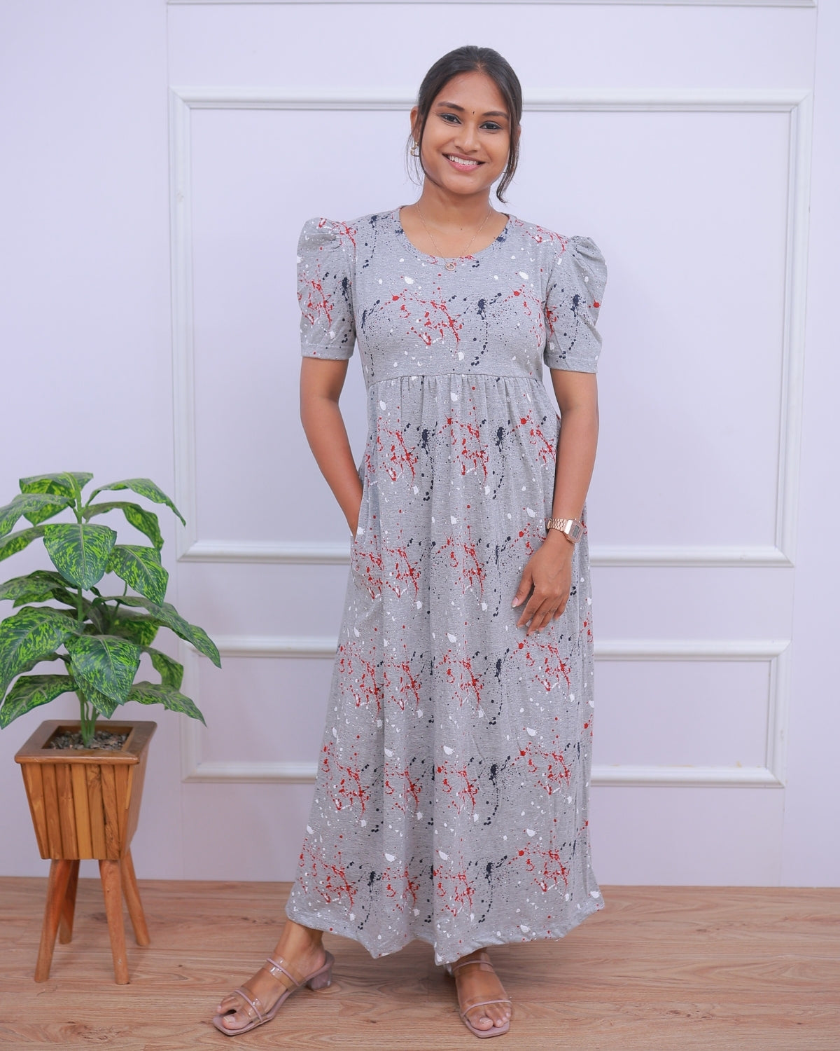 Nitya | Casual Non-Maternity Loungewear - Puff Sleeve | Full Length