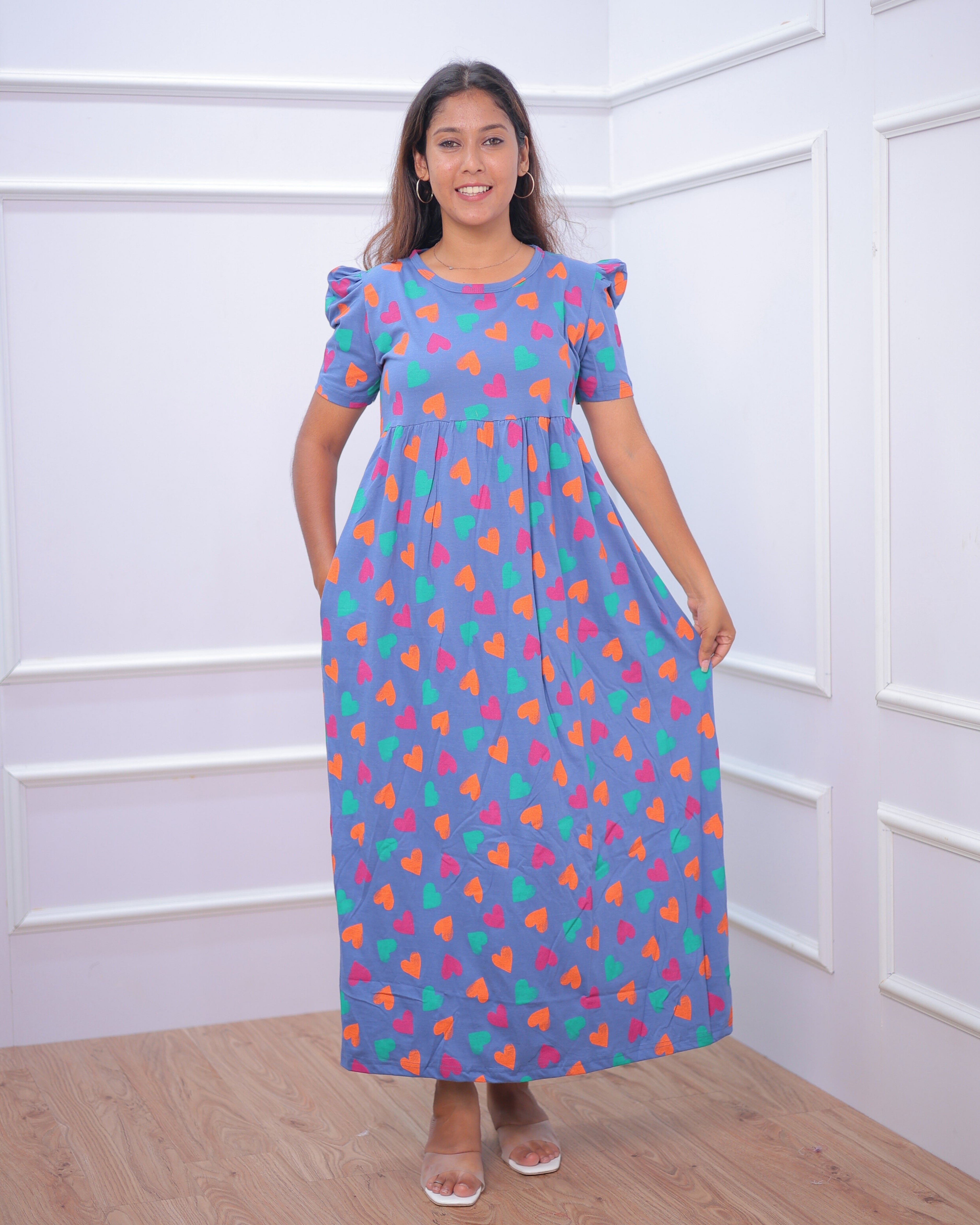 Haniya | Casual Non-Maternity Loungewear - Puff Sleeve | Full Length