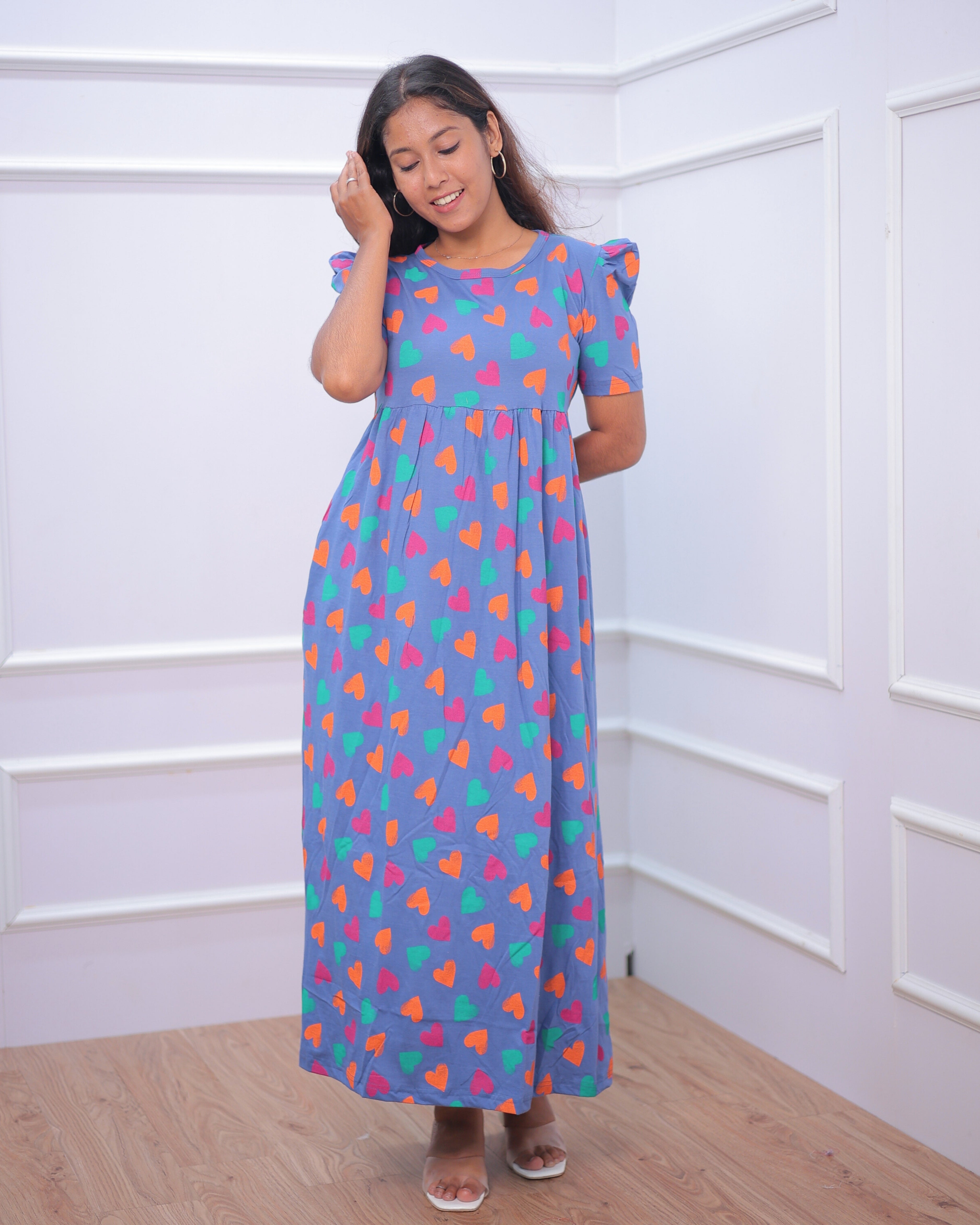 Haniya | Casual Non-Maternity Loungewear - Puff Sleeve | Full Length