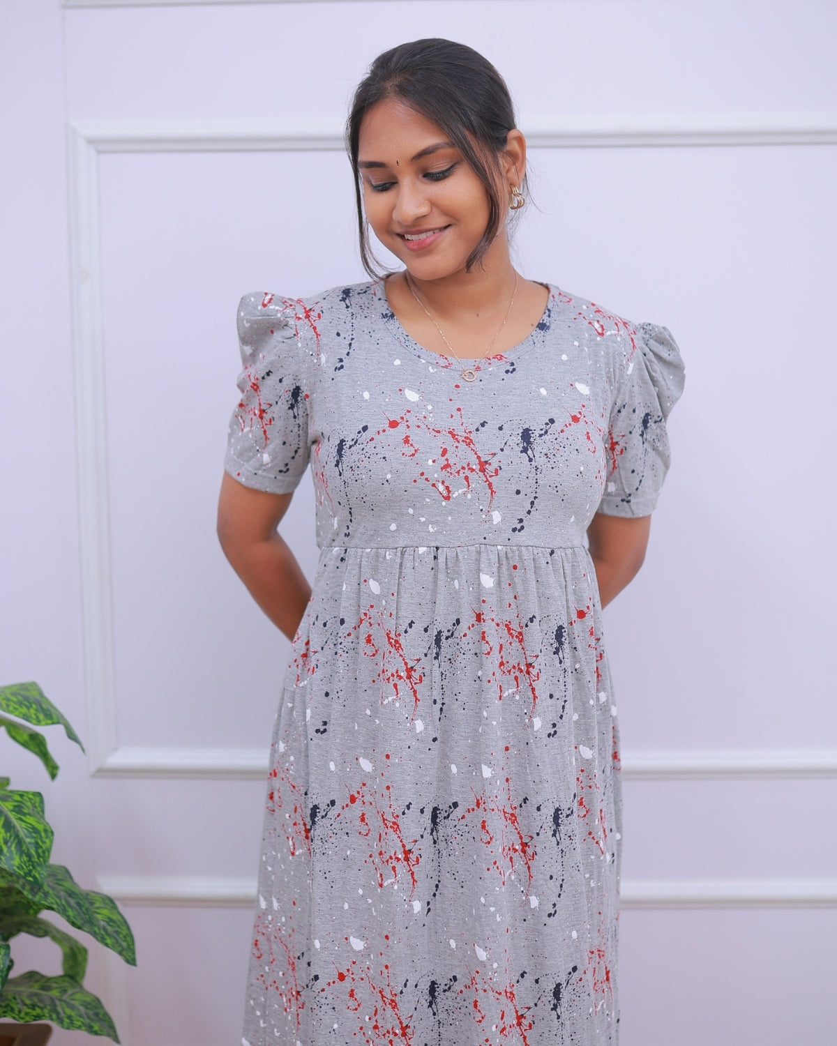 Nitya | Casual Non-Maternity Loungewear - Puff Sleeve | Full Length