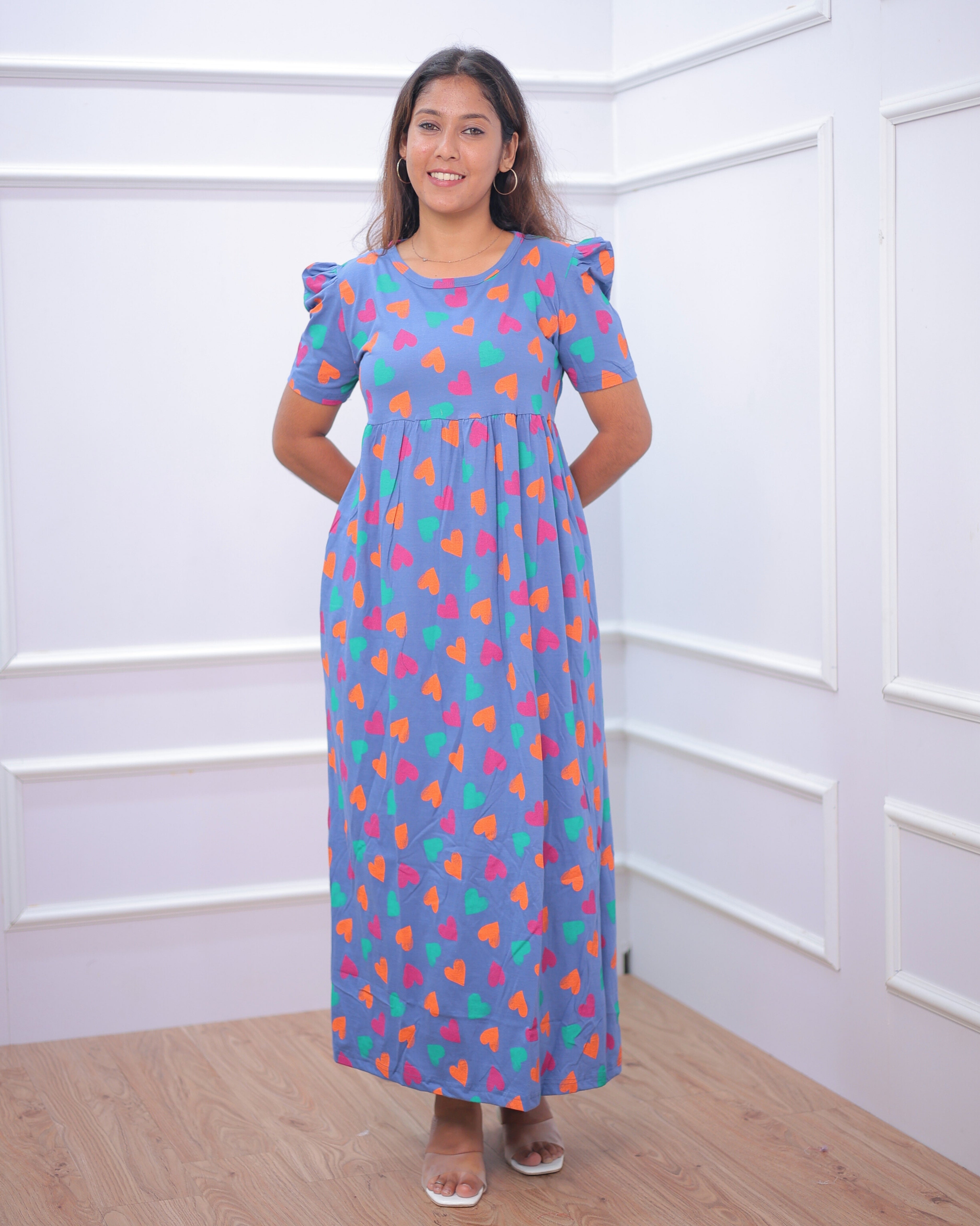Haniya | Casual Non-Maternity Loungewear - Puff Sleeve | Full Length