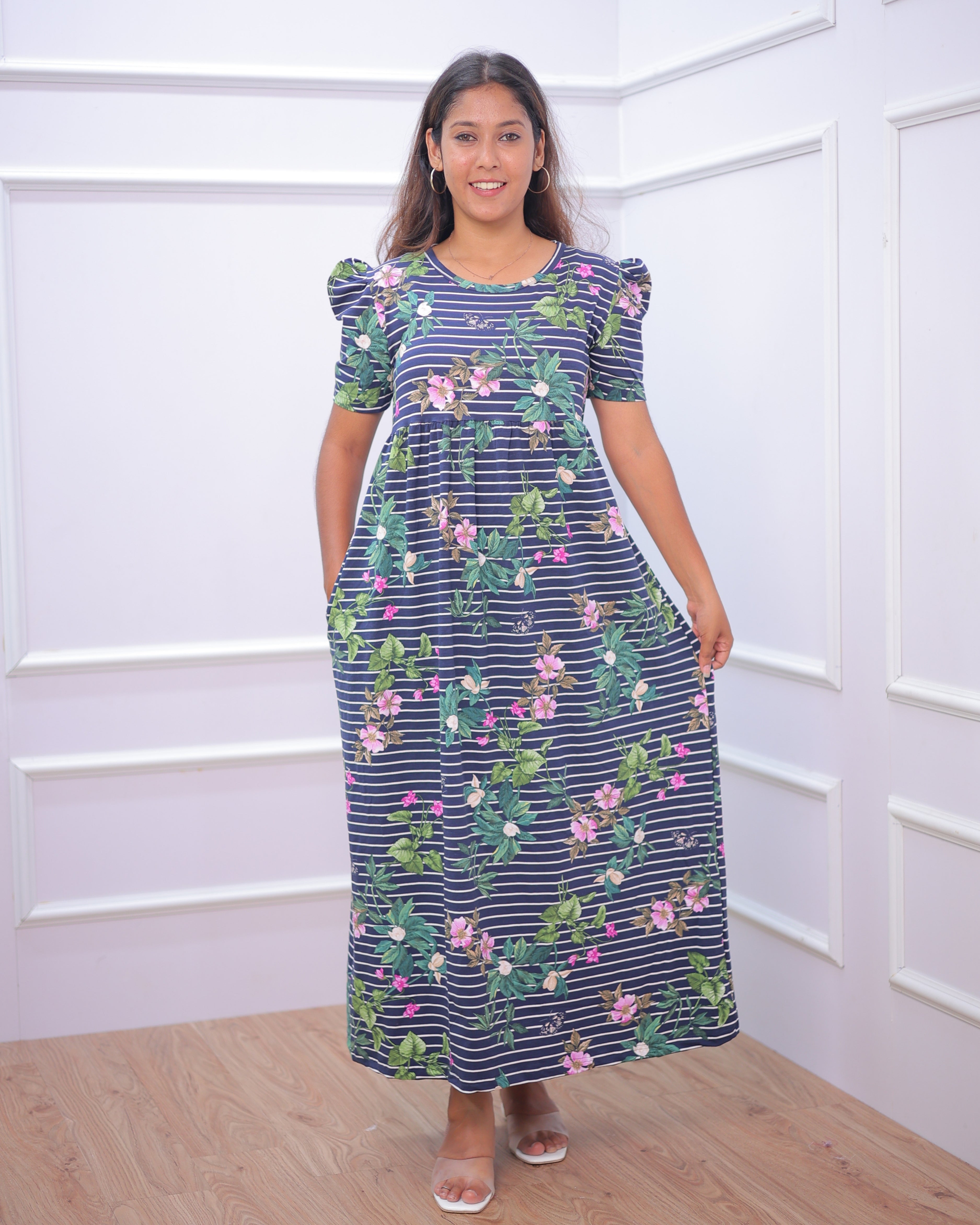 Dhairya | Casual Non-Maternity Loungewear - Puff Sleeve | Full Length