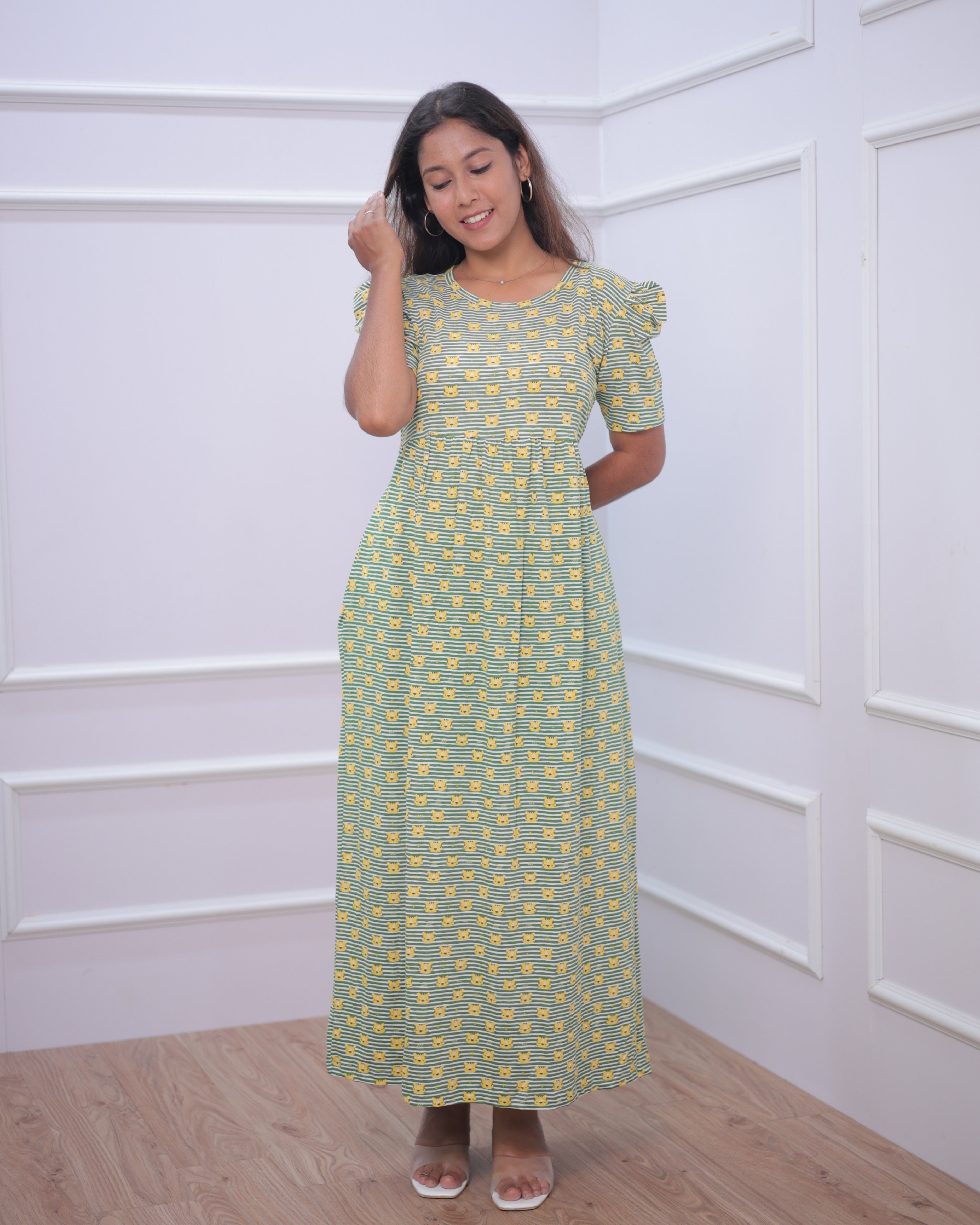Ajanta | Casual Non-Maternity Loungewear - Puff Sleeve | Full Length