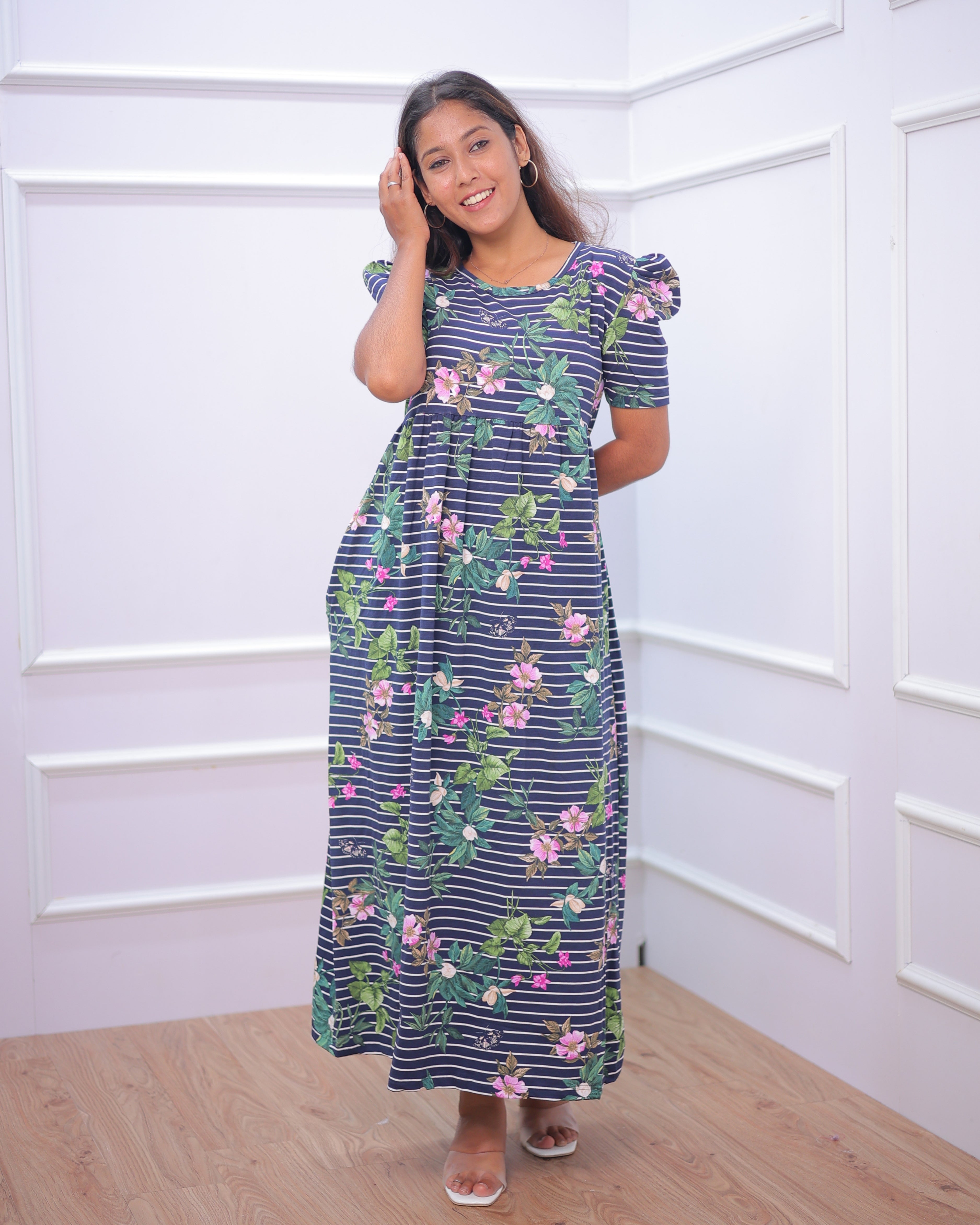 Dhairya | Casual Non-Maternity Loungewear - Puff Sleeve | Full Length