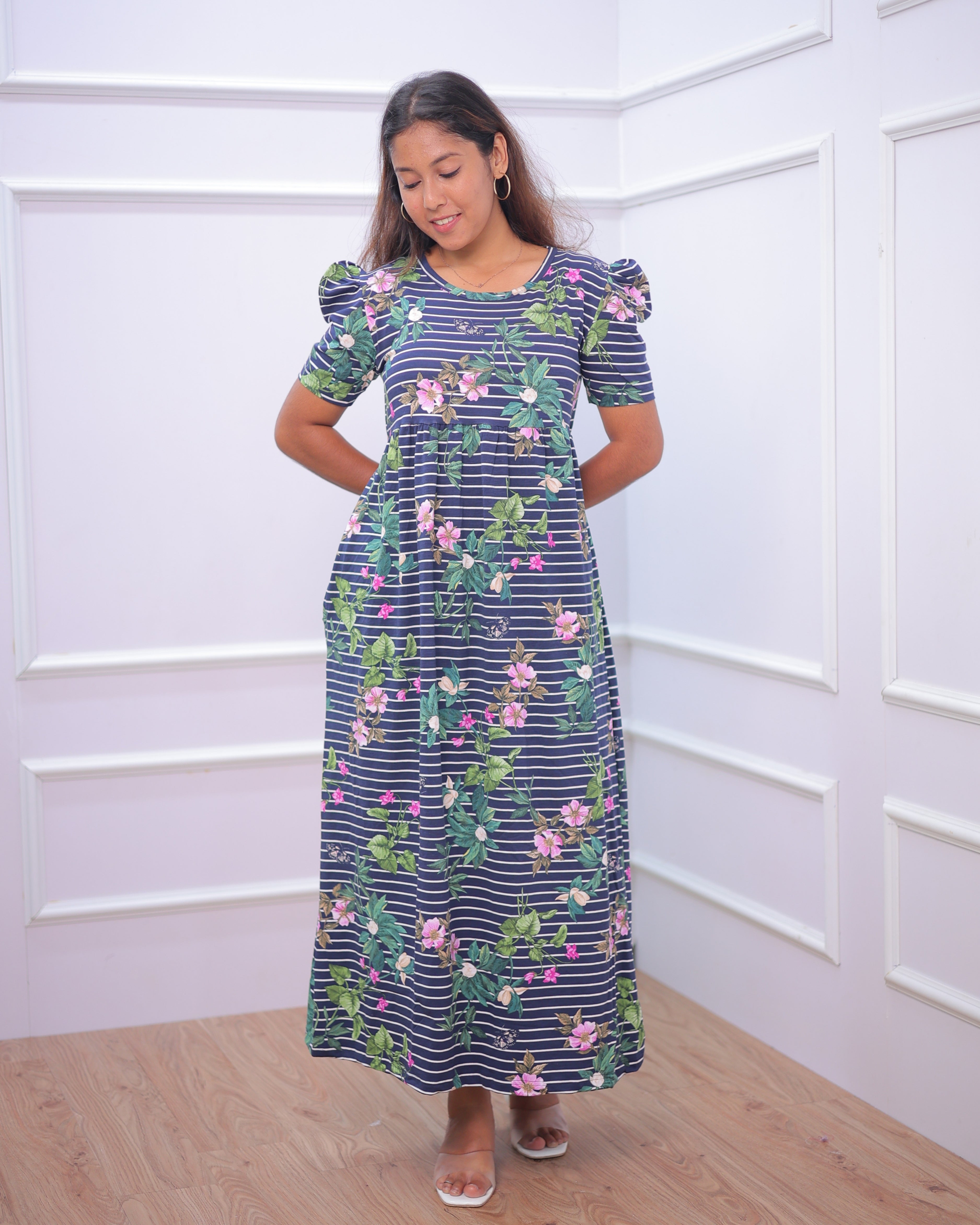 Dhairya | Casual Non-Maternity Loungewear - Puff Sleeve | Full Length