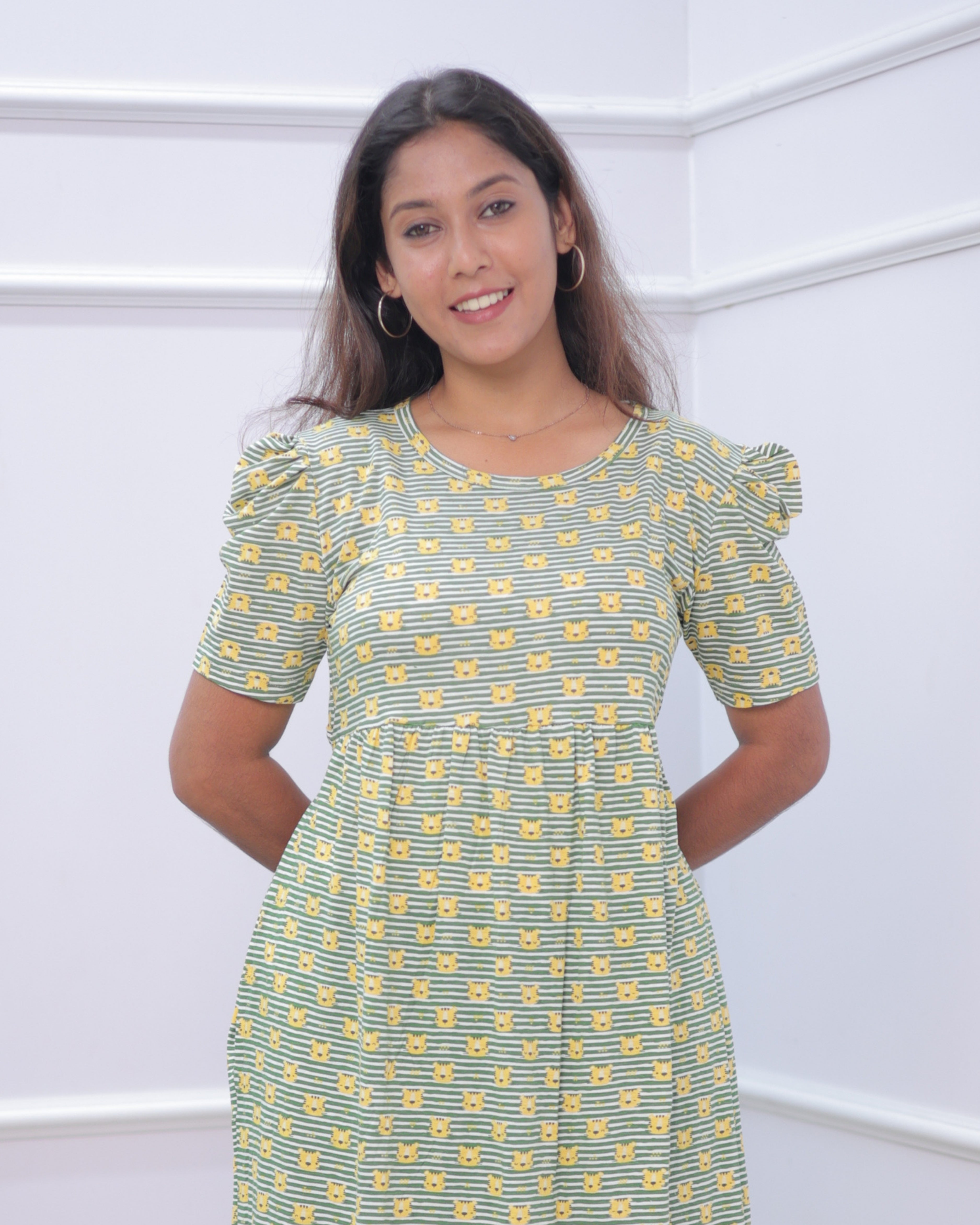 Ajanta | Casual Non-Maternity Loungewear - Puff Sleeve | Full Length