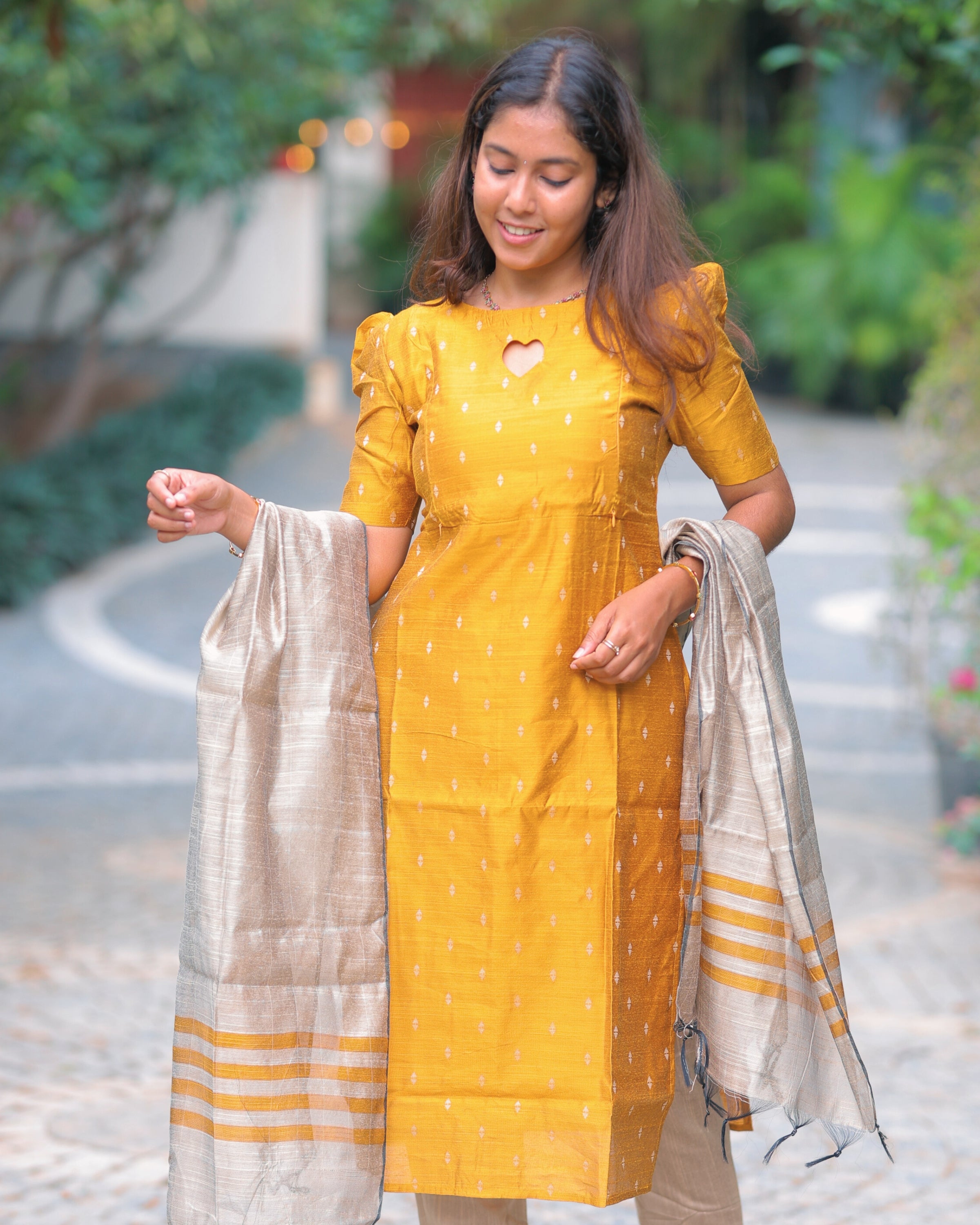 Golden_Kanmani Maternity Kurti Set