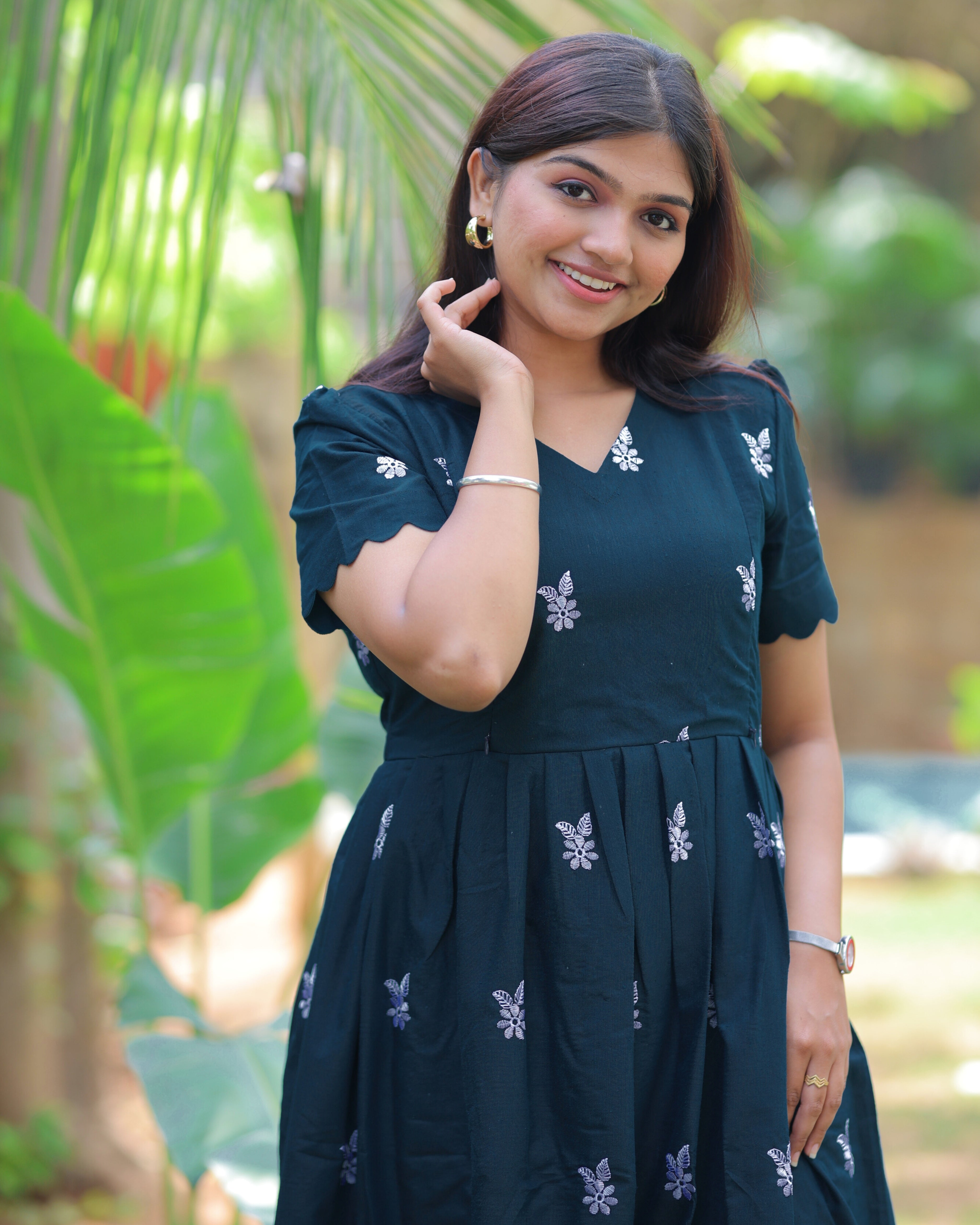 Teal Floret Maternity Maxi