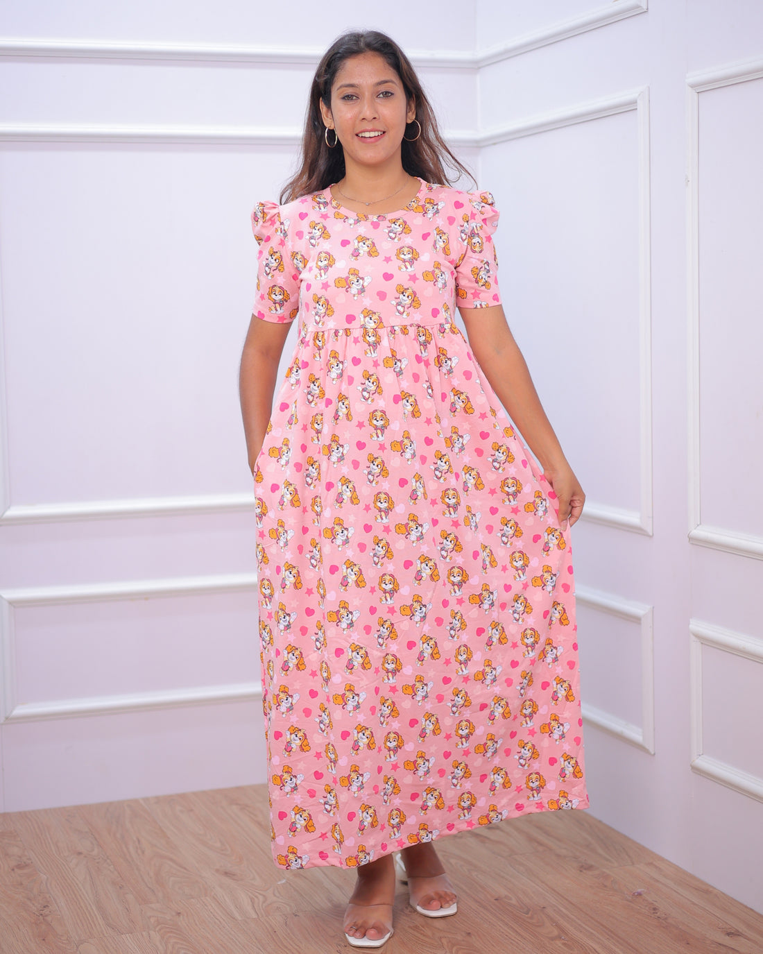 Puppy | Casual Non-Maternity Loungewear - Puff Sleeve | Full Length