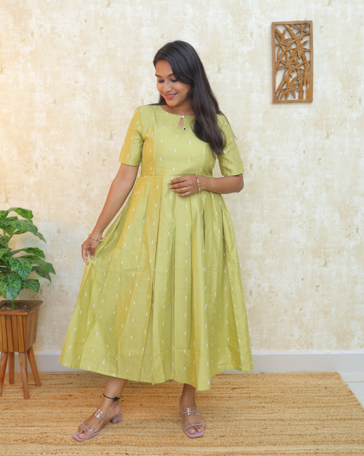 Pastel Green | Tussar Kurti with Lining [FEEDING &amp; NON FEEDING]