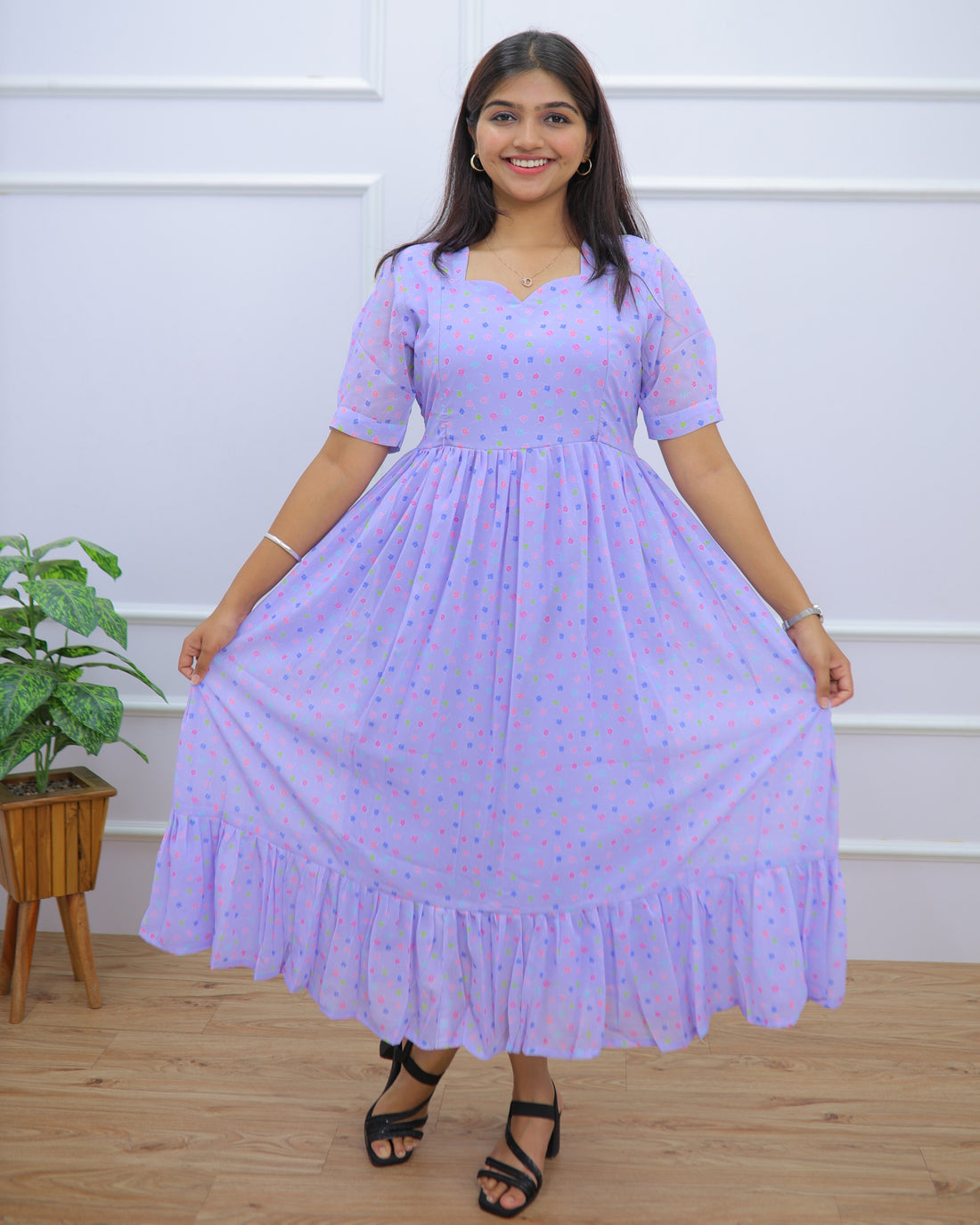 Vio-Bloom | Maternity Maxi with Full Lining [Double Side Zips]