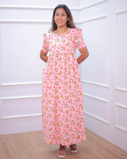 Puppy | Casual Non-Maternity Loungewear - Puff Sleeve | Full Length