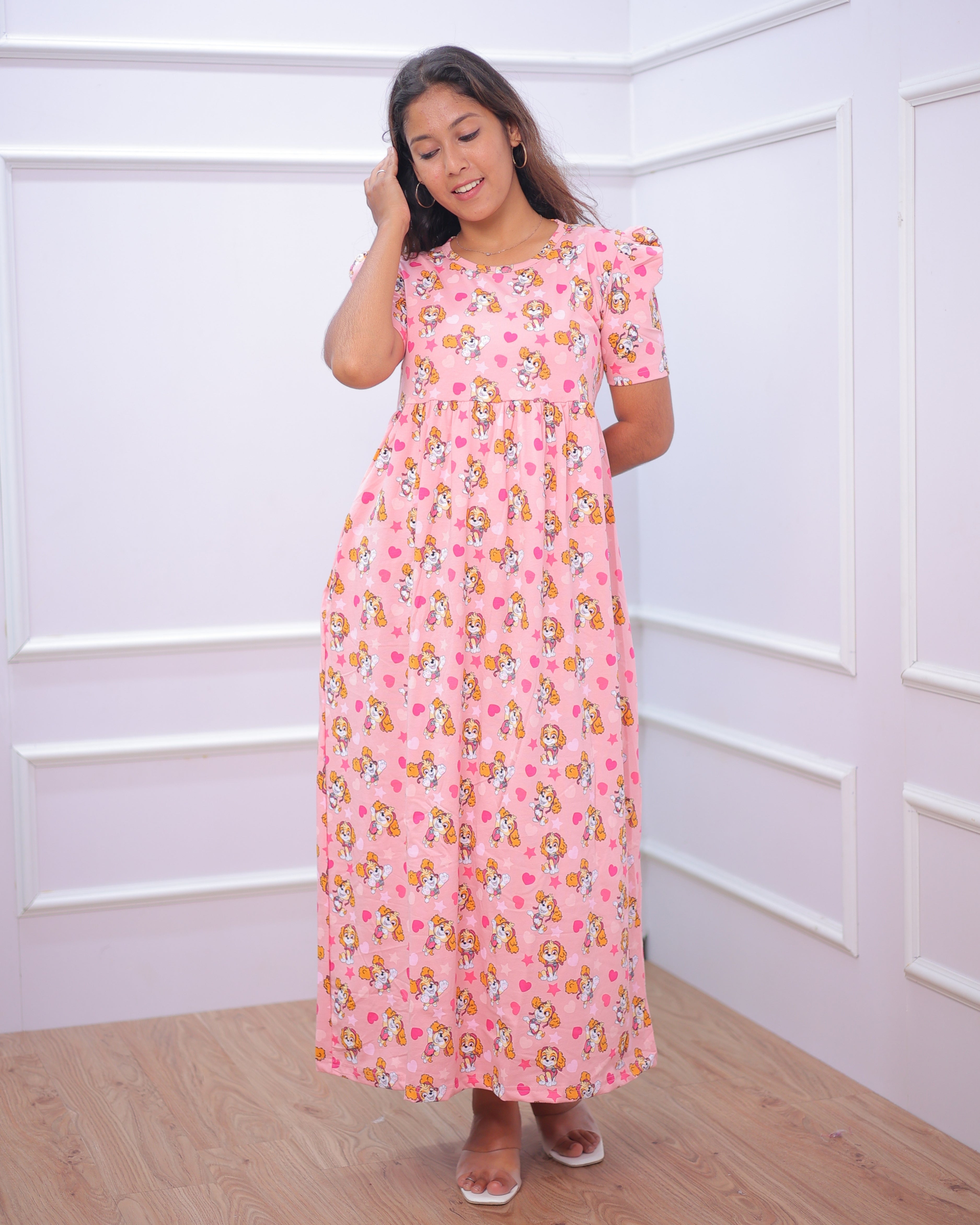 Puppy | Casual Non-Maternity Loungewear - Puff Sleeve | Full Length