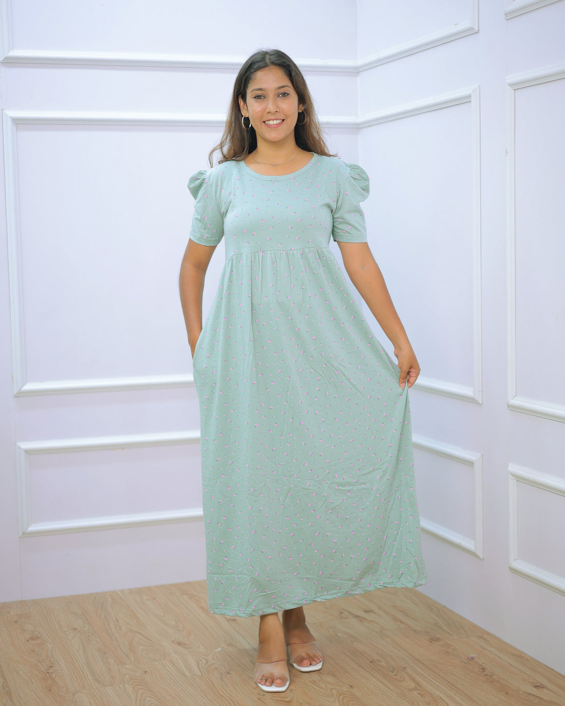 Ruhi | Casual Non-Maternity Loungewear - Puff Sleeve | Full Length