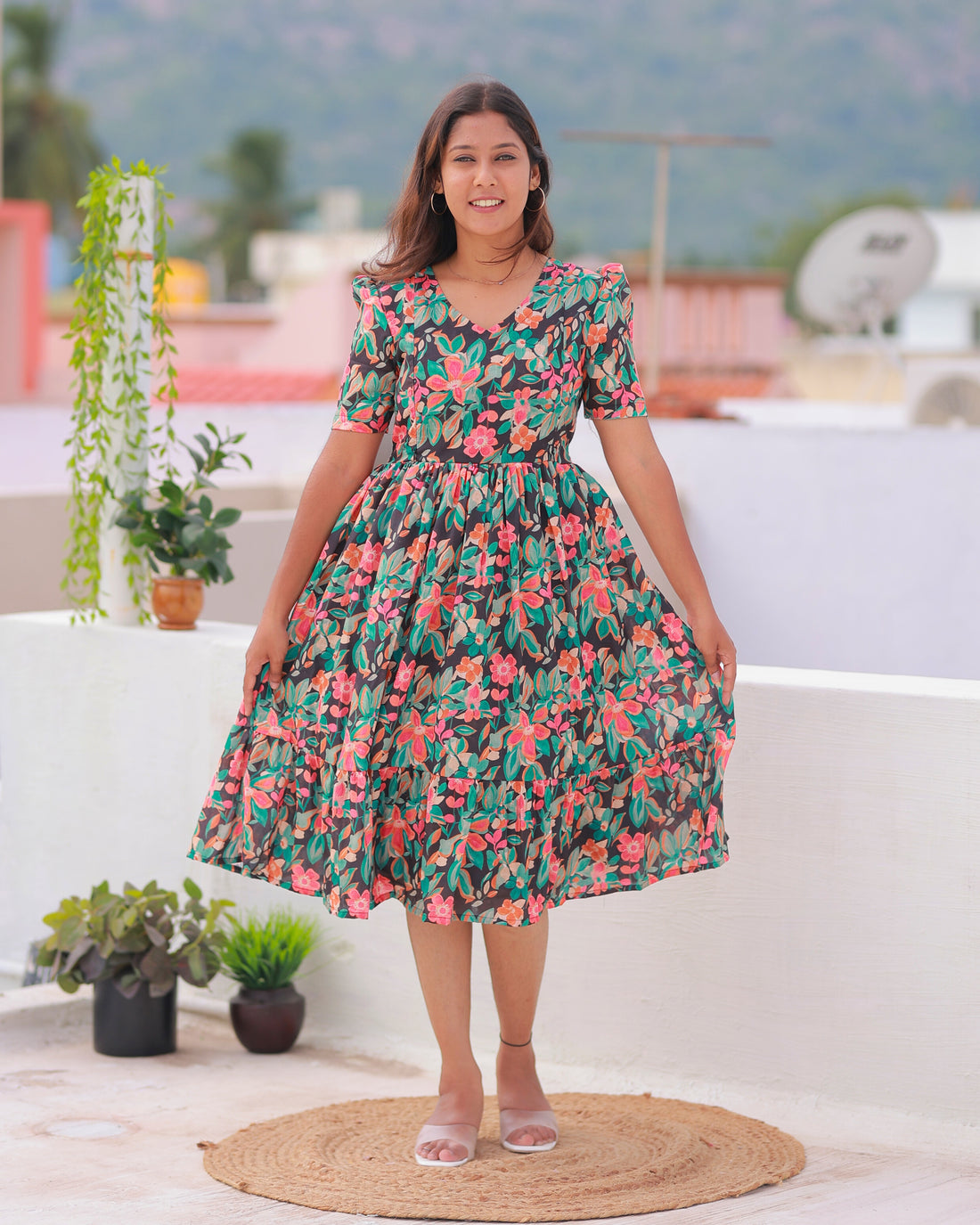 Chetna | Maternity Maxi with Full Lining [Double Side Zips]