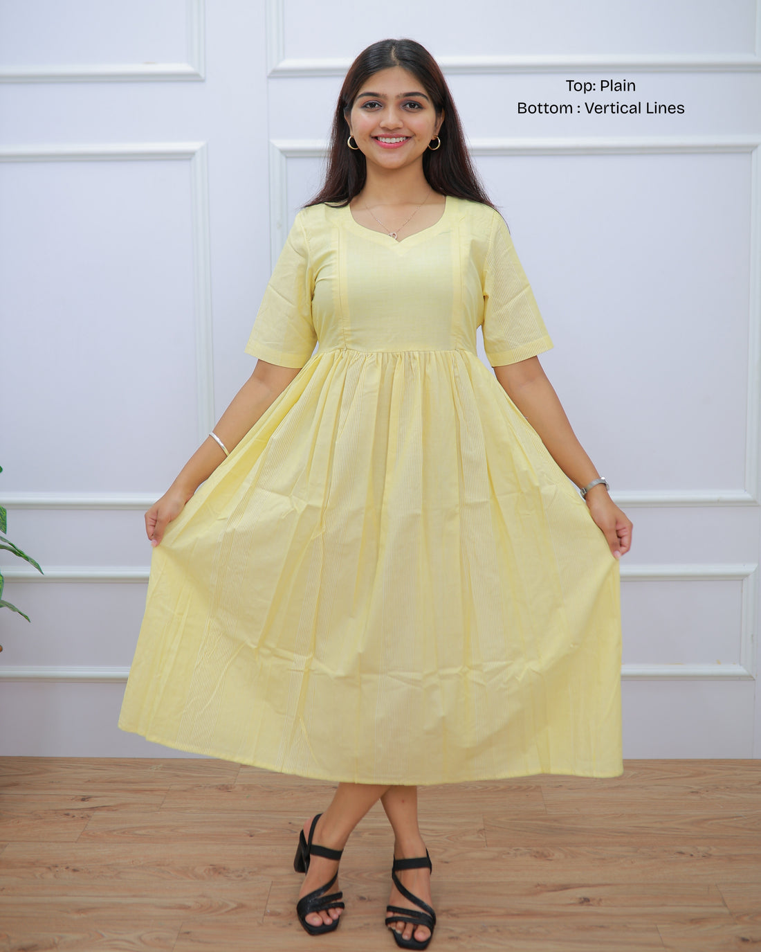 Yellow Linen_Plain | Maternity Maxi [Double Side Zips]