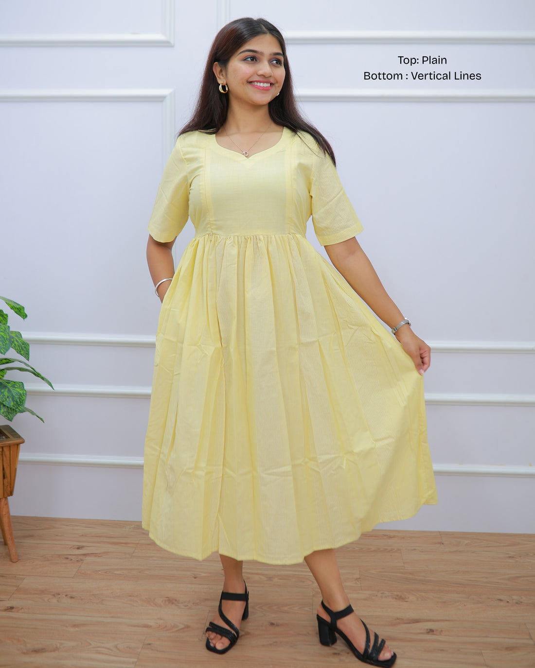 Yellow Linen_Plain | Maternity Maxi [Double Side Zips]