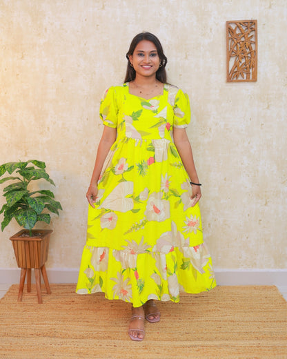 Yellow Bud | Maternity Kurti with Lining - RESTOCKED