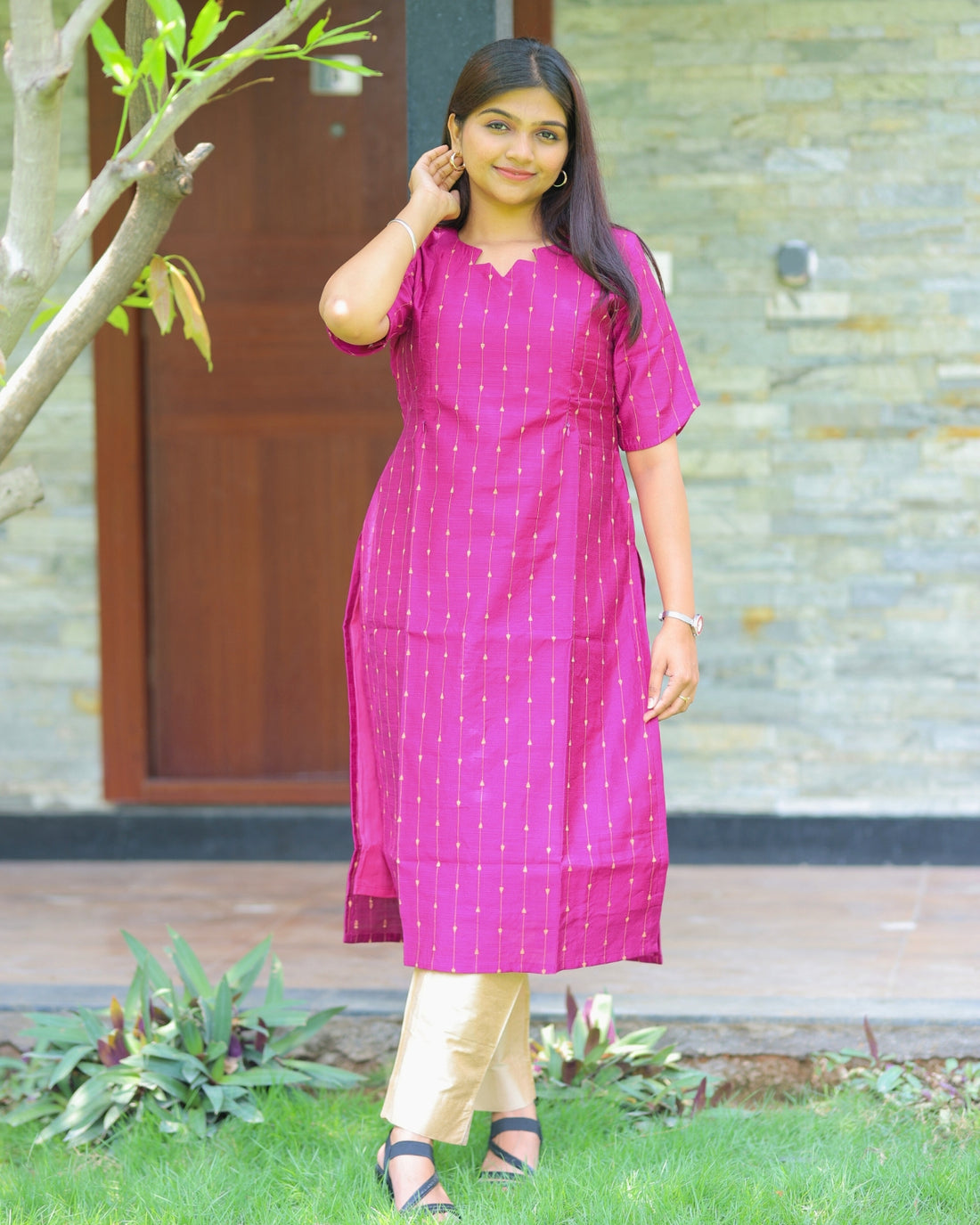 Magenta_Thugil | Maternity Kurti with Lining [TOP ONLY]