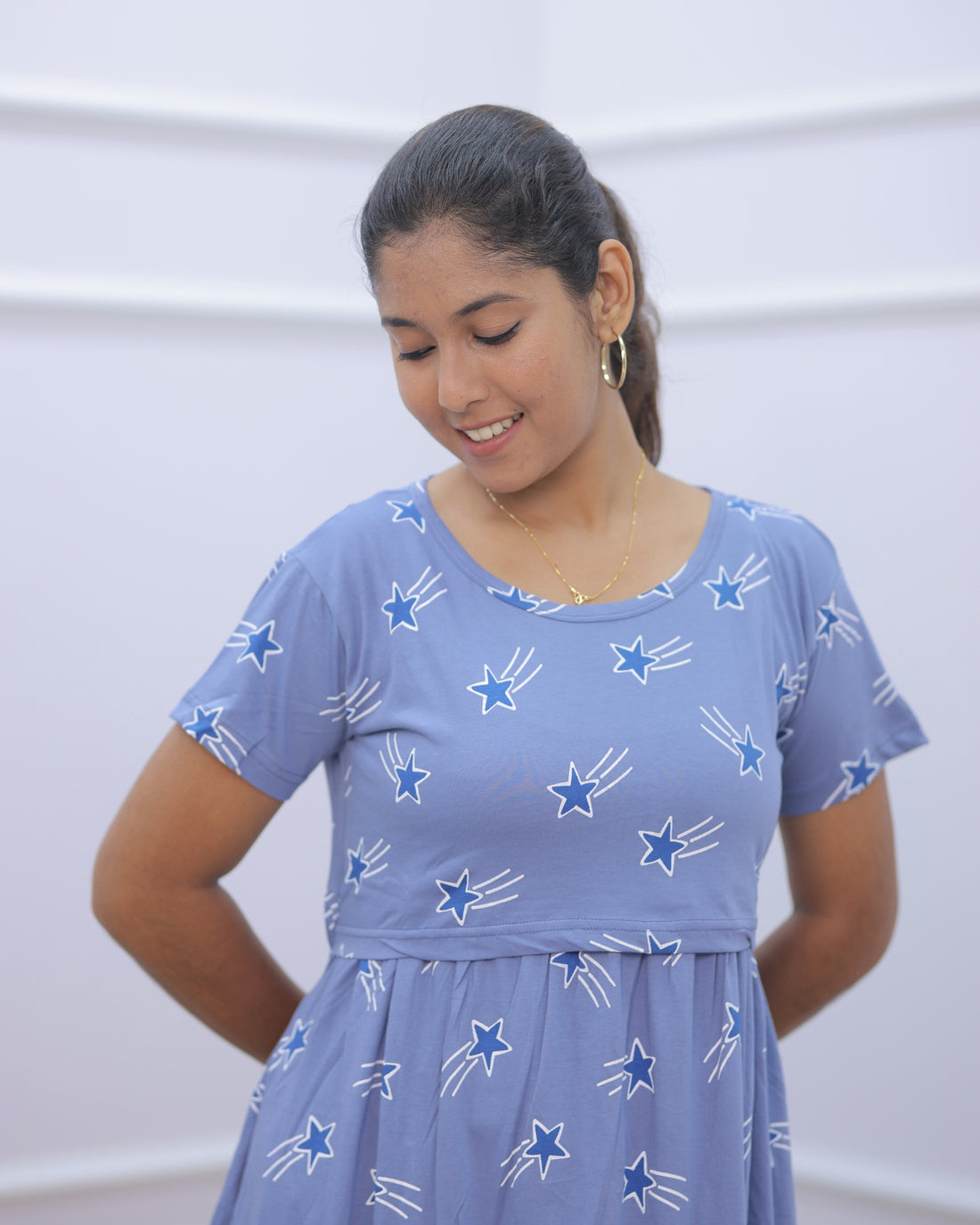 Ananya | Zipless Maternity Dress - Normal Sleeves | Full Length