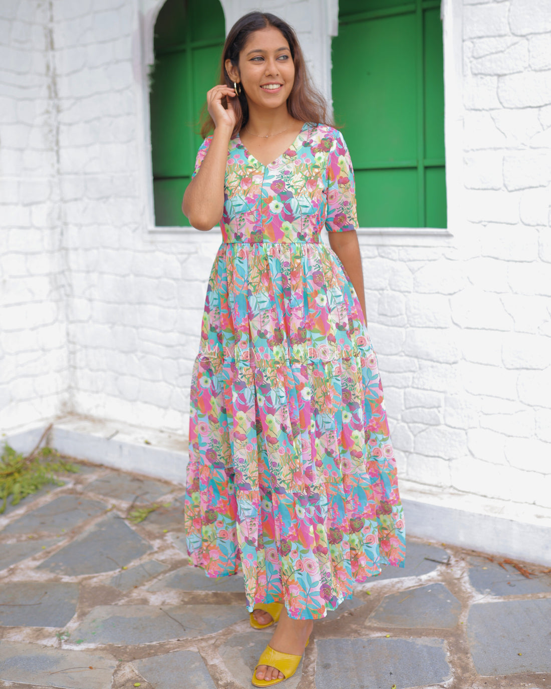 Flower Fusion Maxi with Lining [Center Zip]