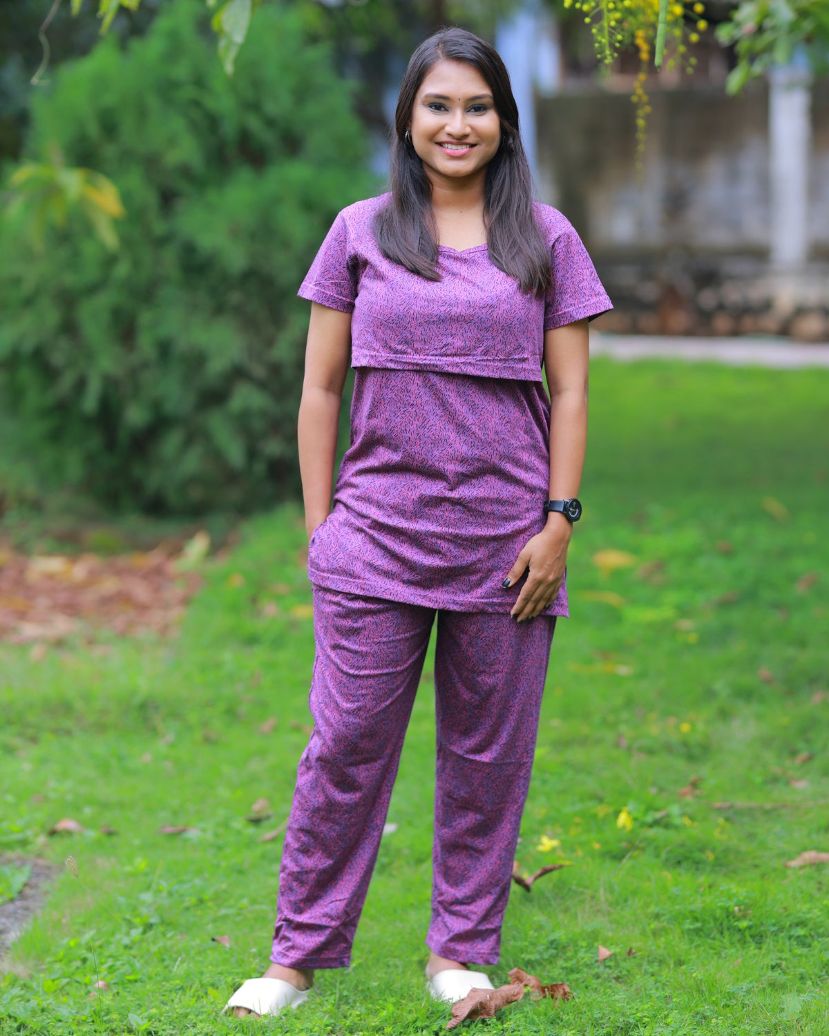 Purple Tint | Zipless Feeding Pant Set