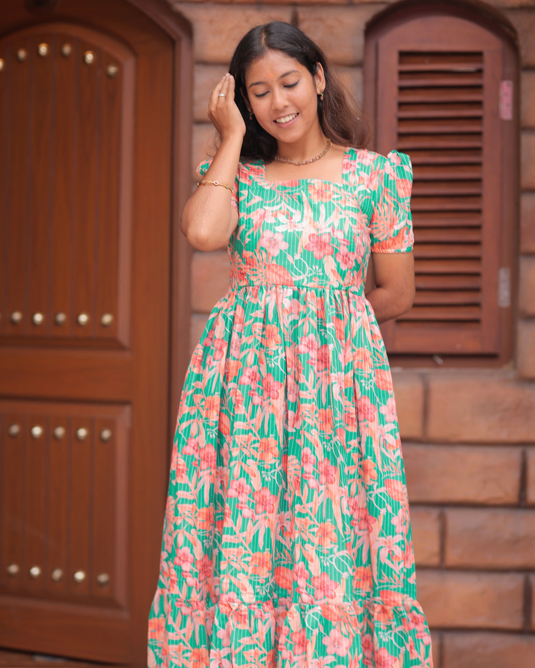 Elakiya | Maternity Maxi with Top Lining [Double Side Zips]
