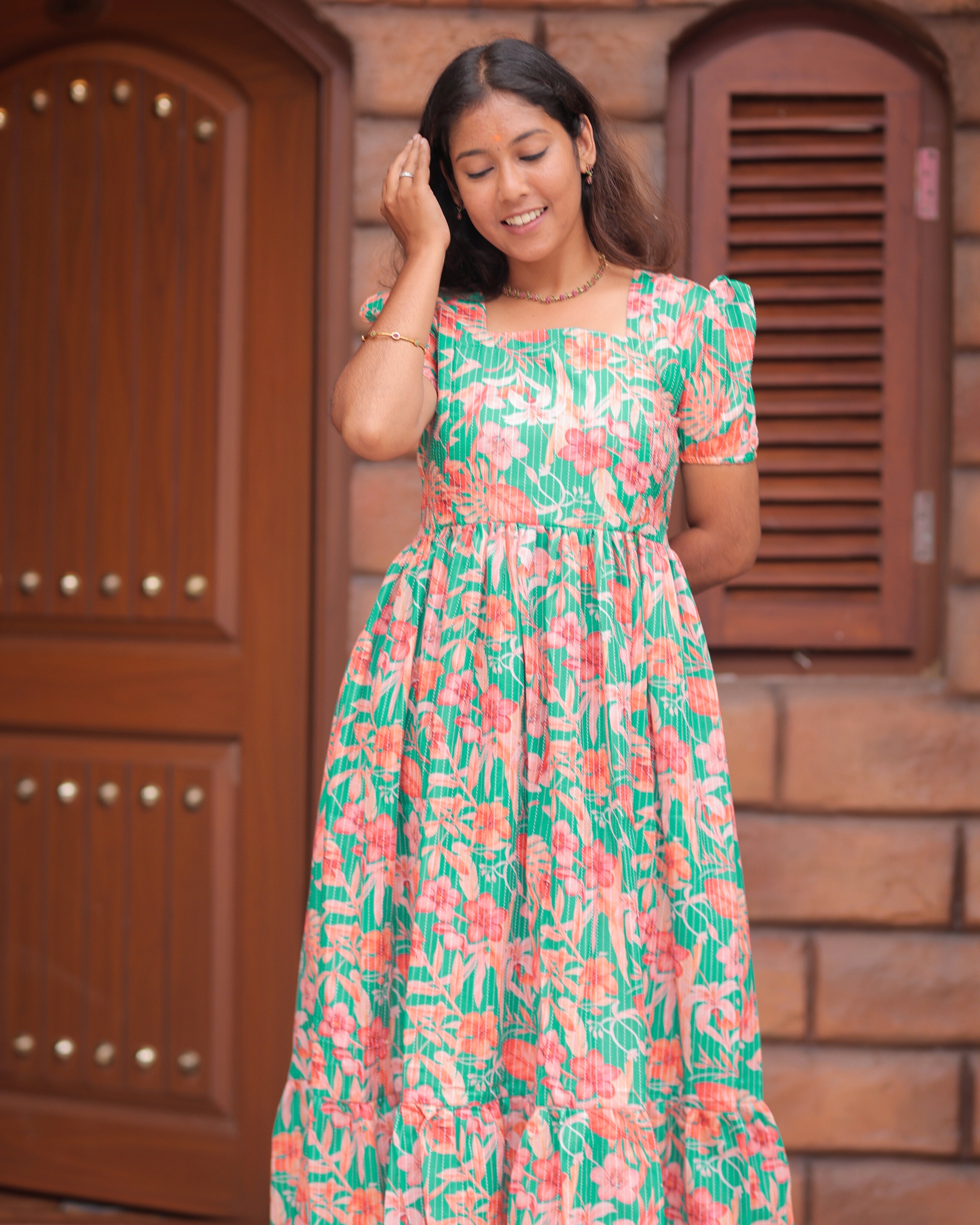 Elakiya | Maternity Maxi with Top Lining [Double Side Zips]