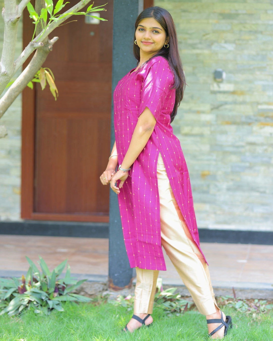 Magenta_Thugil | Maternity Kurti with Lining [TOP ONLY]