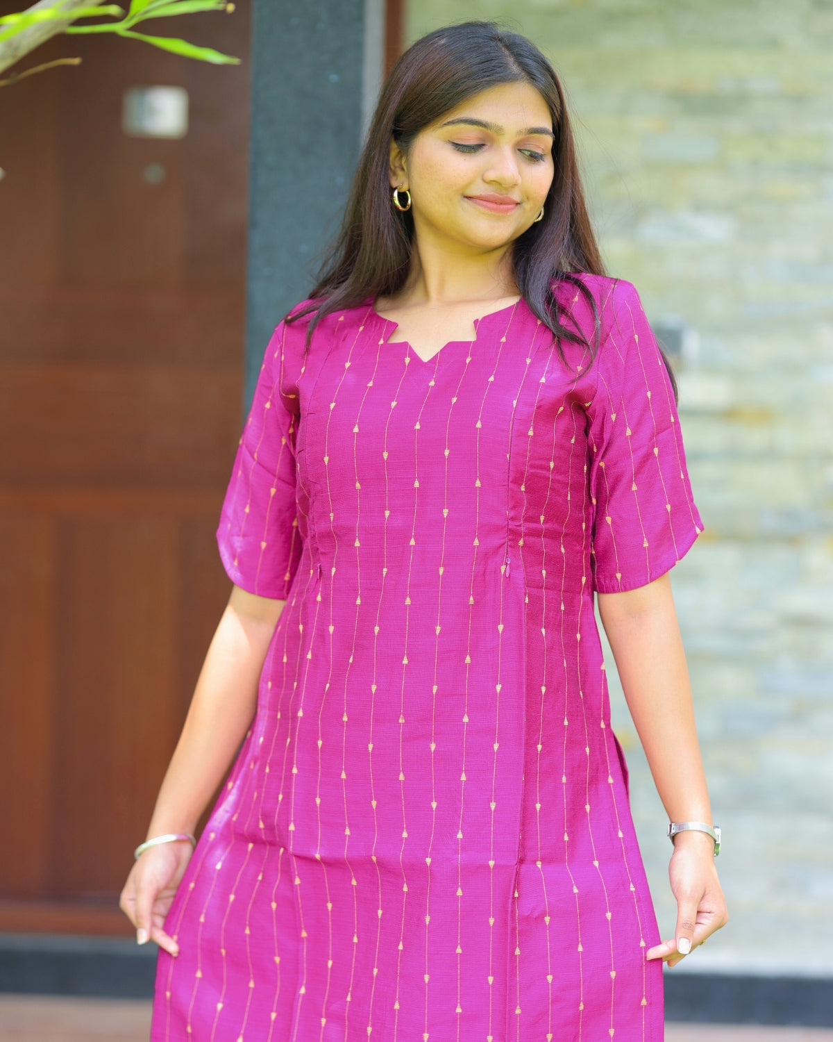 Magenta_Thugil | Maternity Kurti with Lining [TOP ONLY]